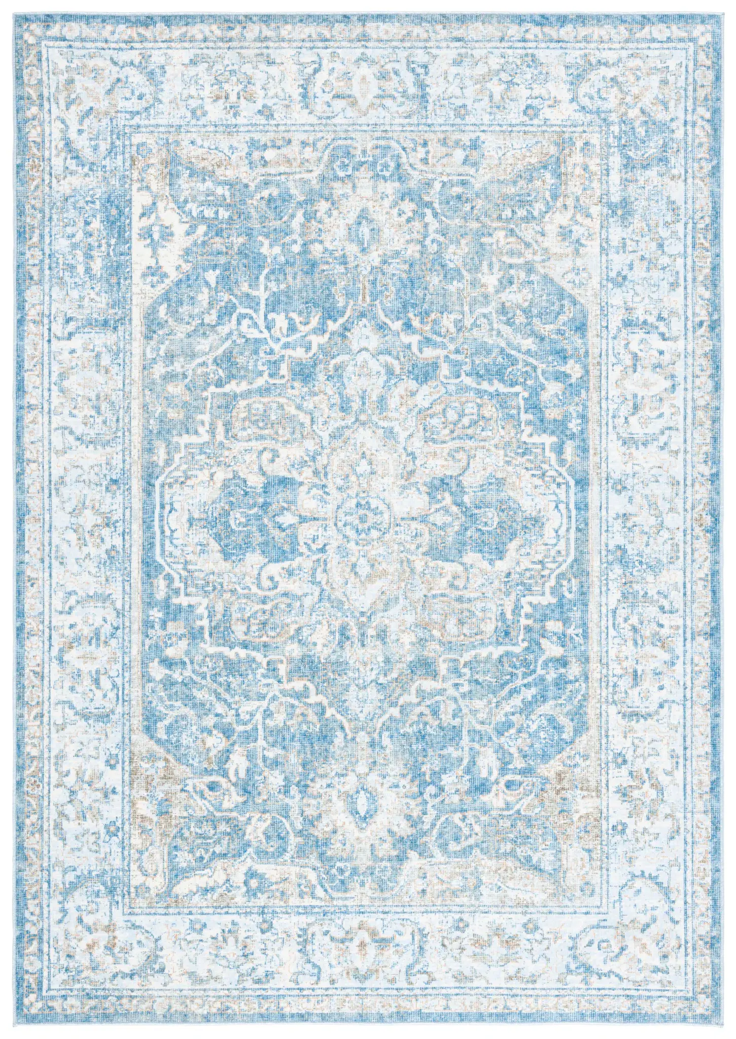 Orlando Distressed Medallion Washable Rug