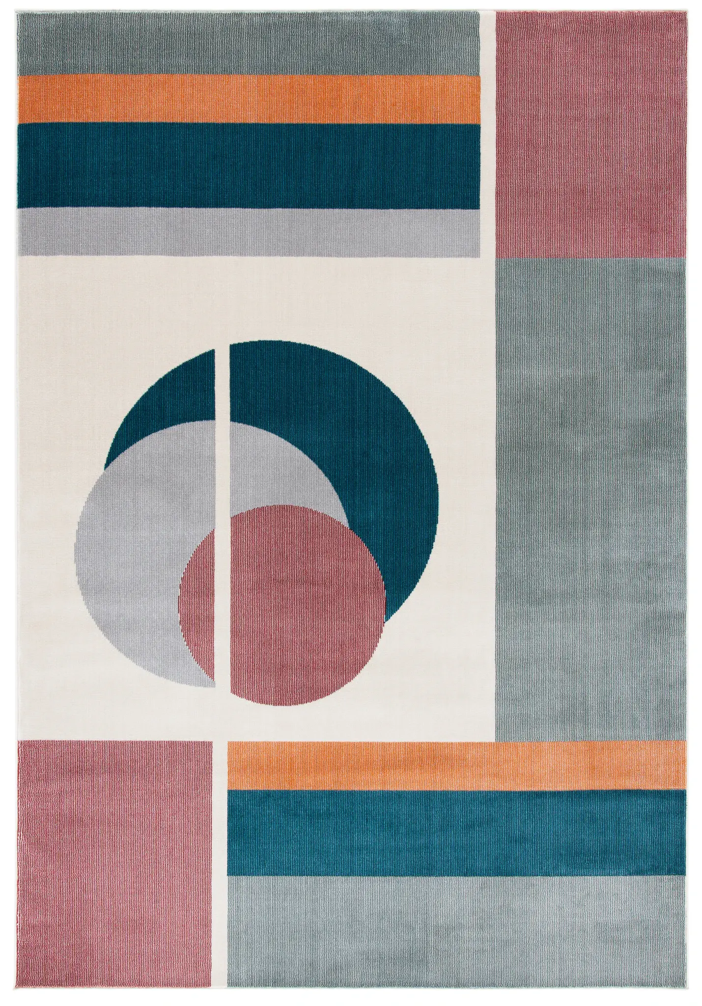 Orwell Geometric Circle And Block Rug