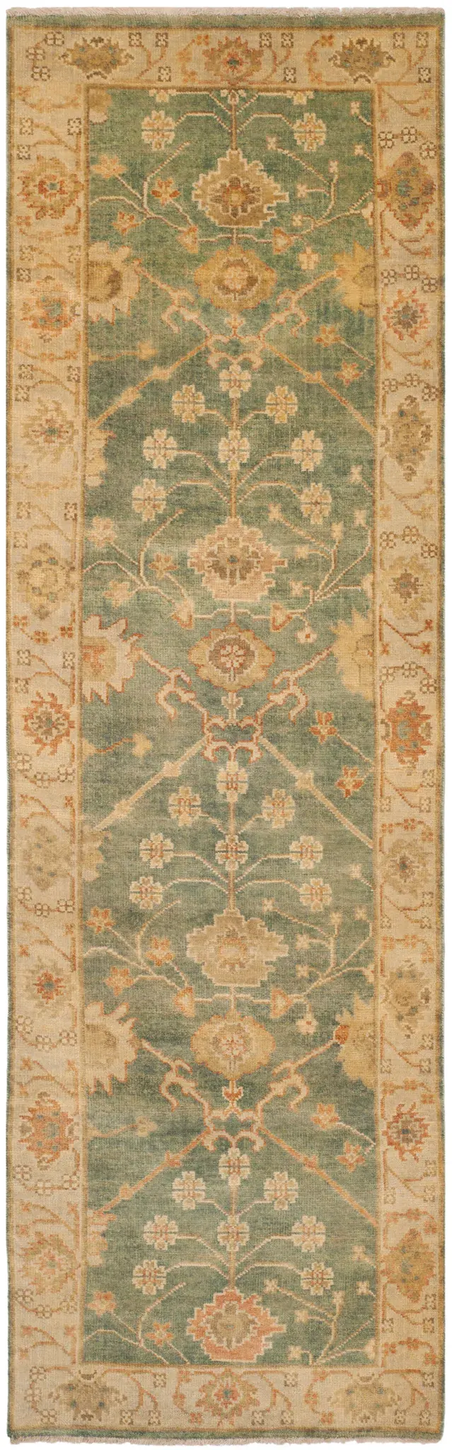 Oushak Faded Vine Hand-Knotted Wool Rug