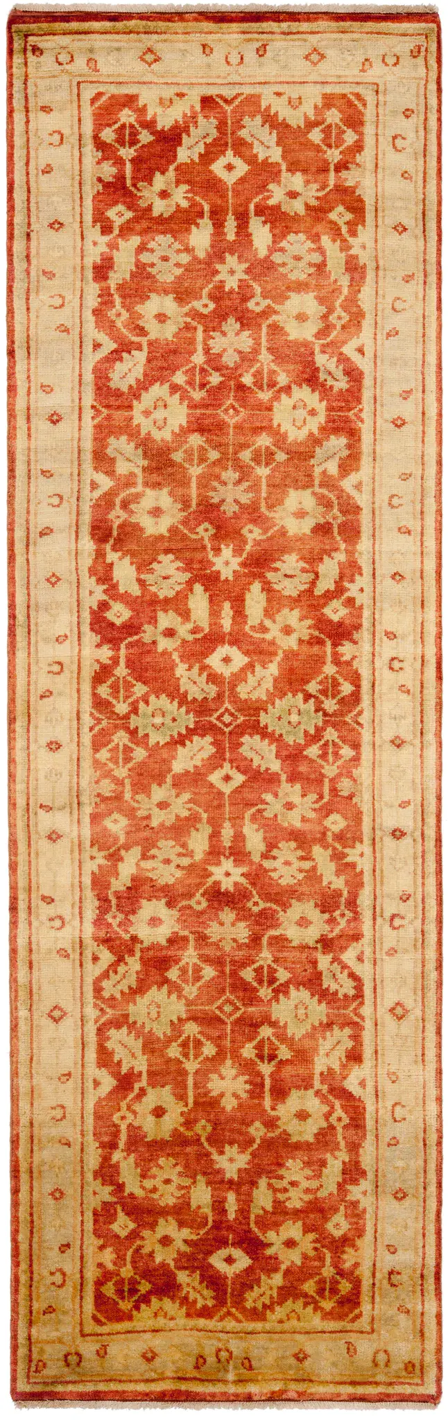 Oushak Stylized Floral Hand-Knotted Wool Rug