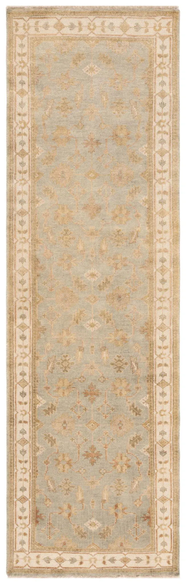 Oushak Scattered Blossom Hand-Knotted Wool Rug