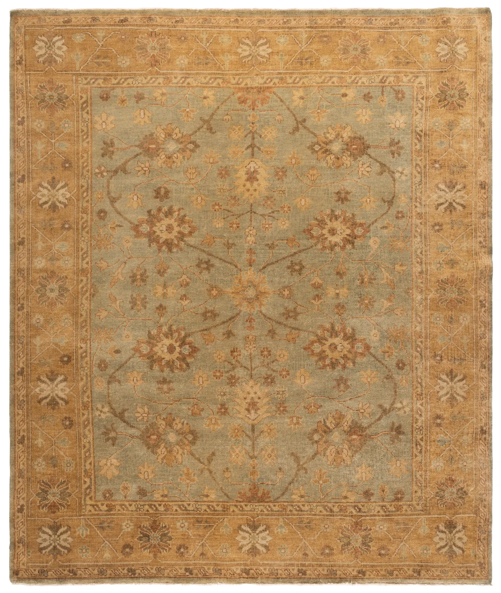 Oushak Vine And Blossom Hand-Knotted Wool Rug