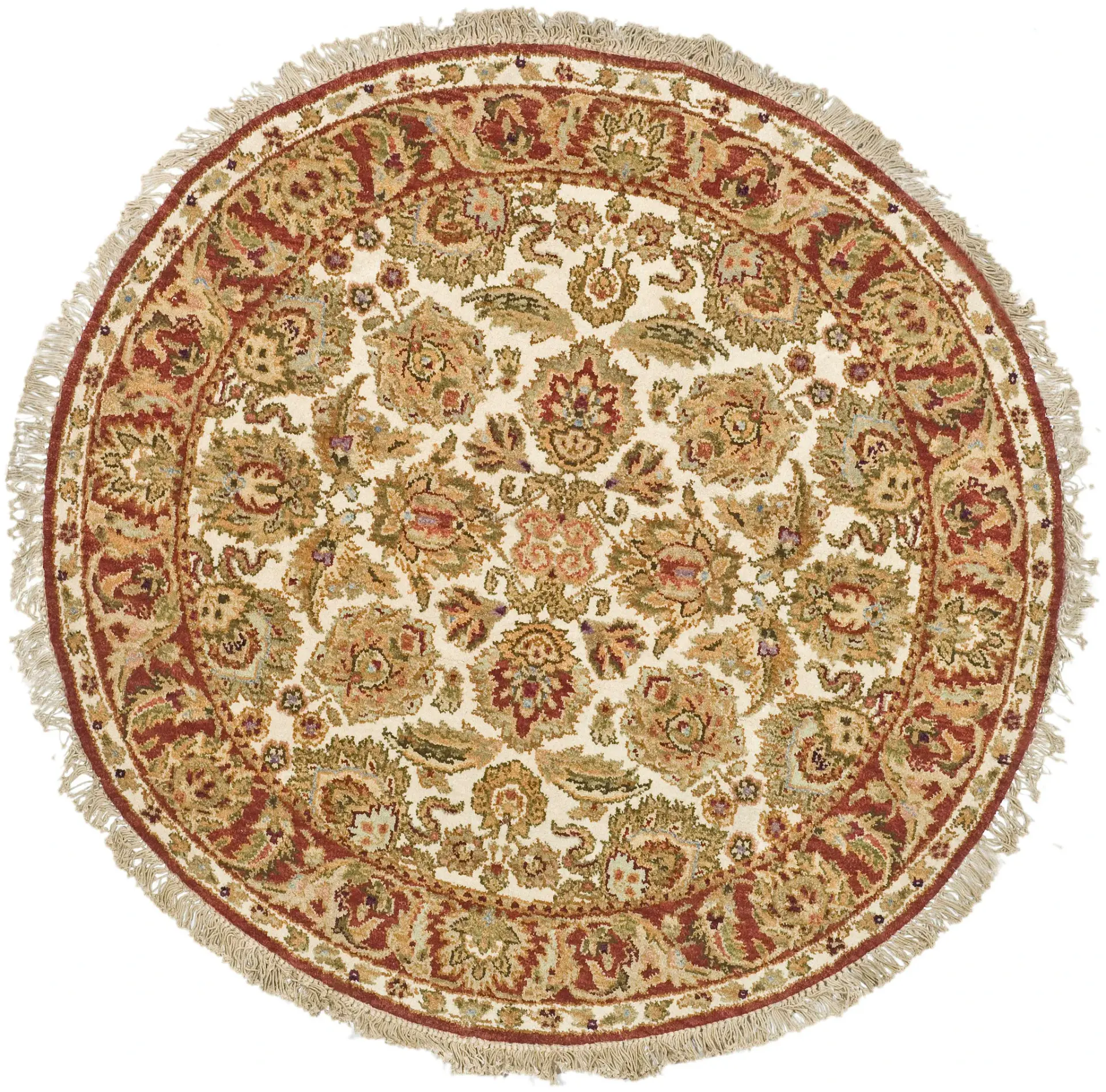 Old World Traditional Floral Bordered Wool Rug