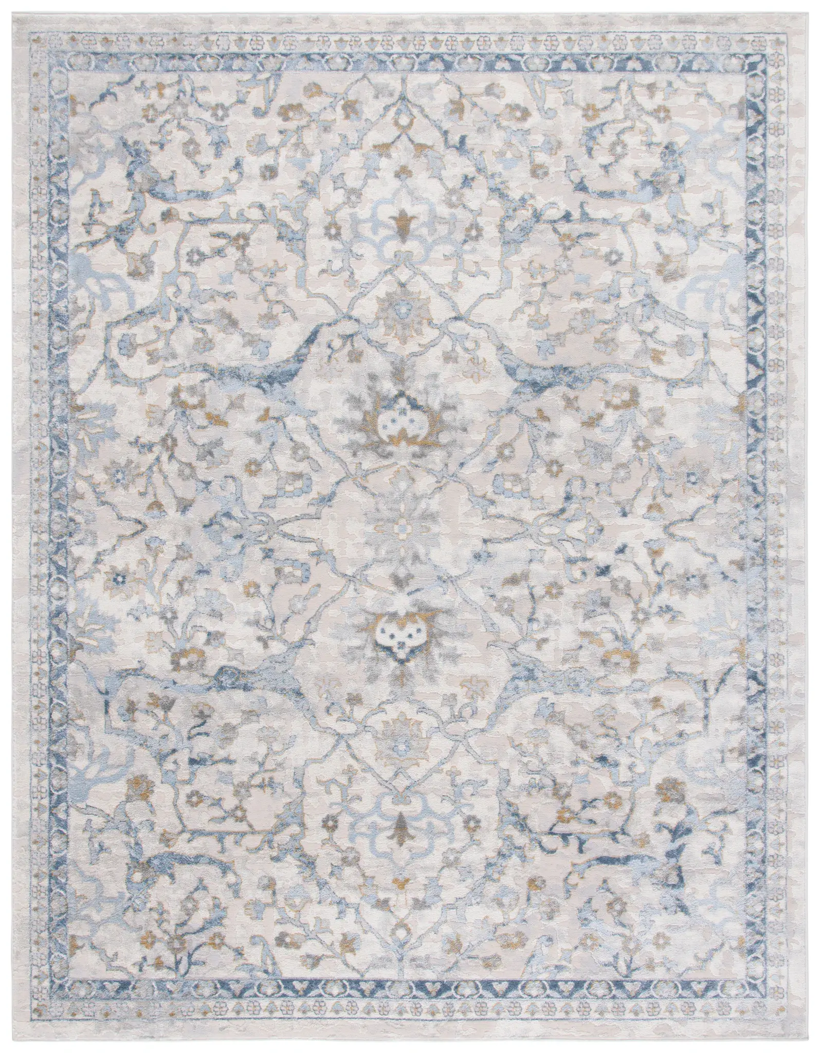 Palma Bordered Floral Vine Rug