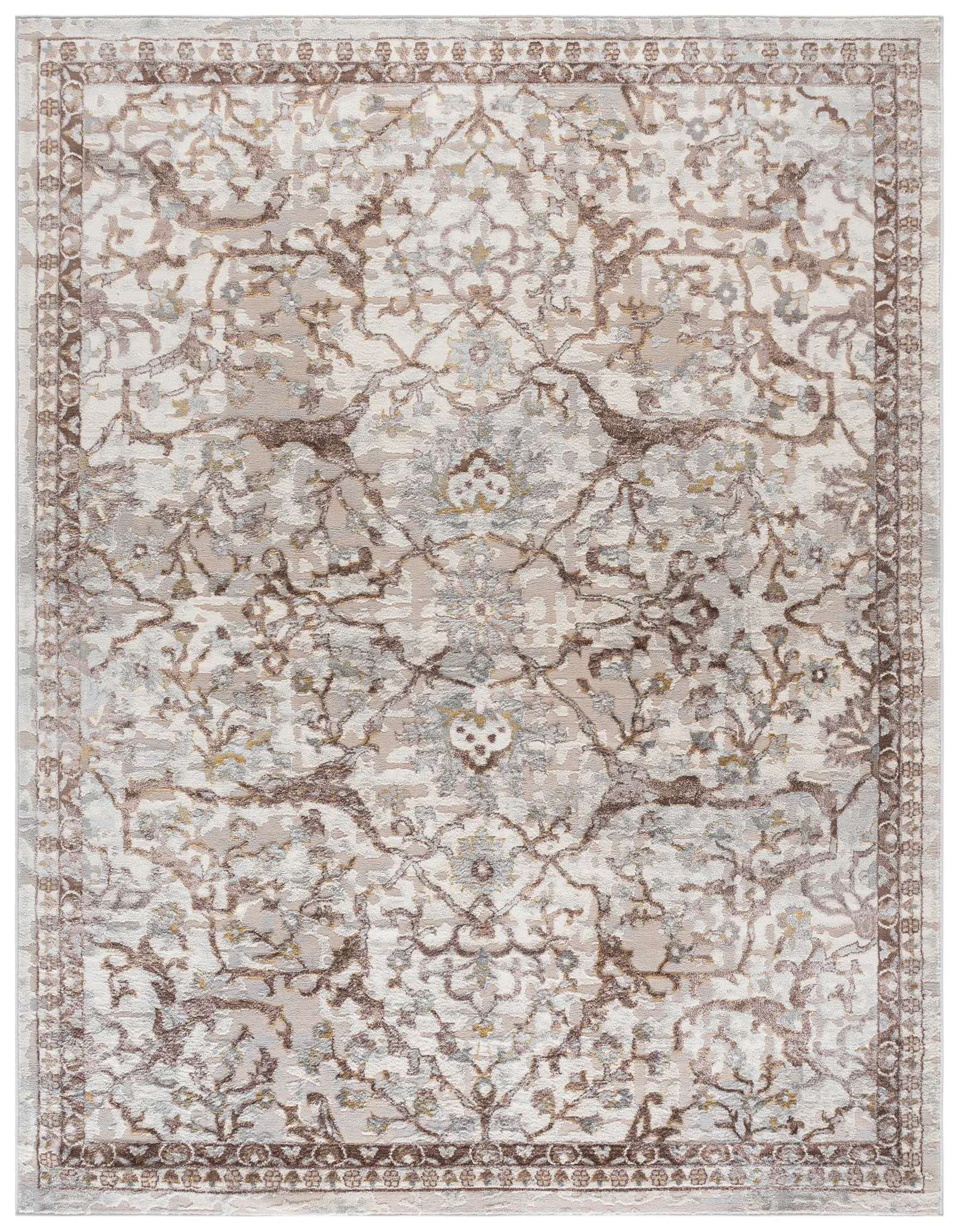 Palma Bordered Floral Vine Rug