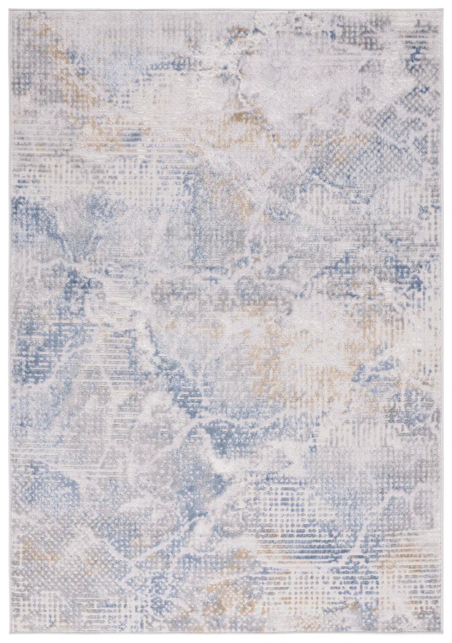 Palma Distressed Grid Rug