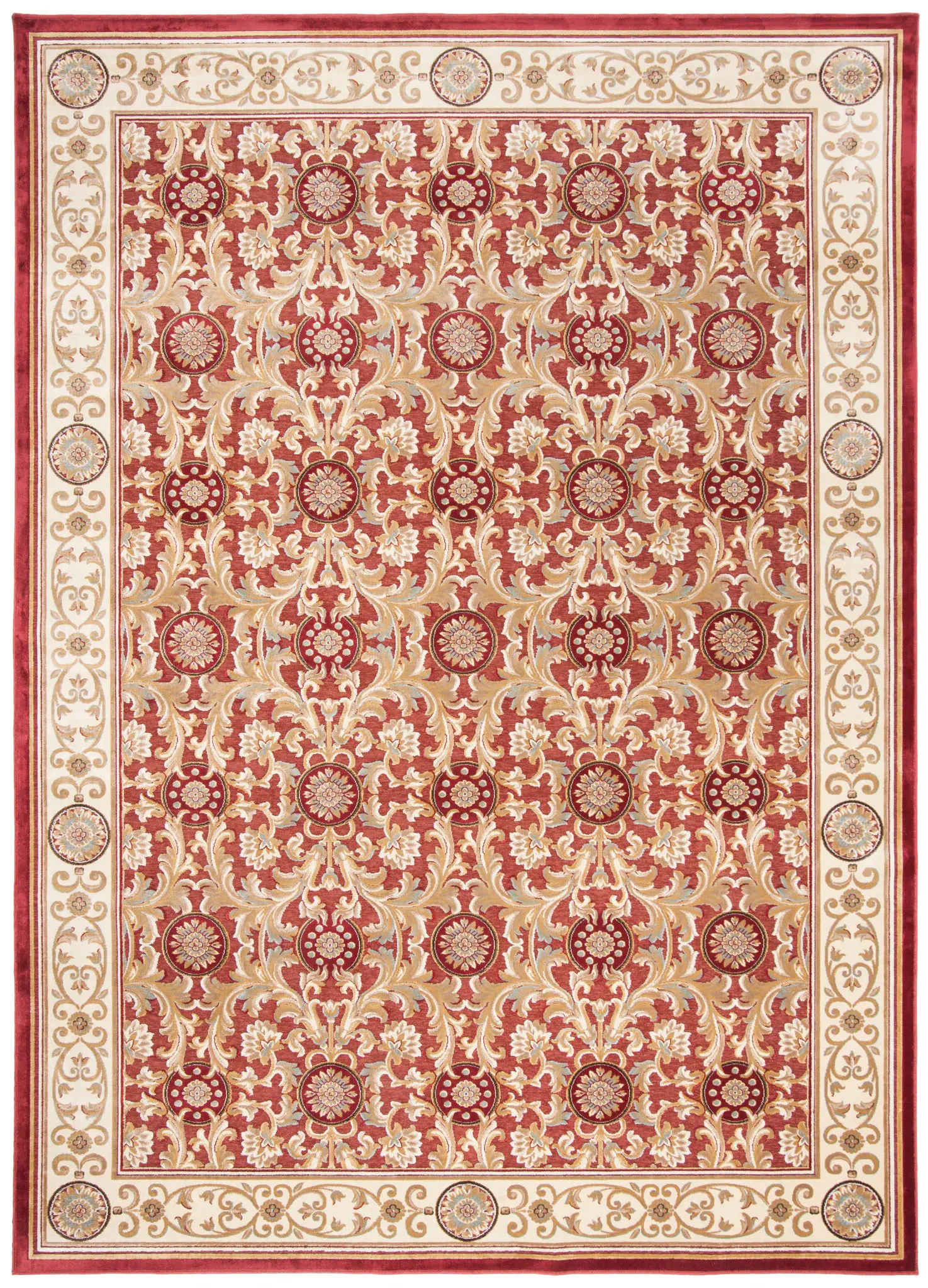 Paradise Bordered Floral Vine Rug
