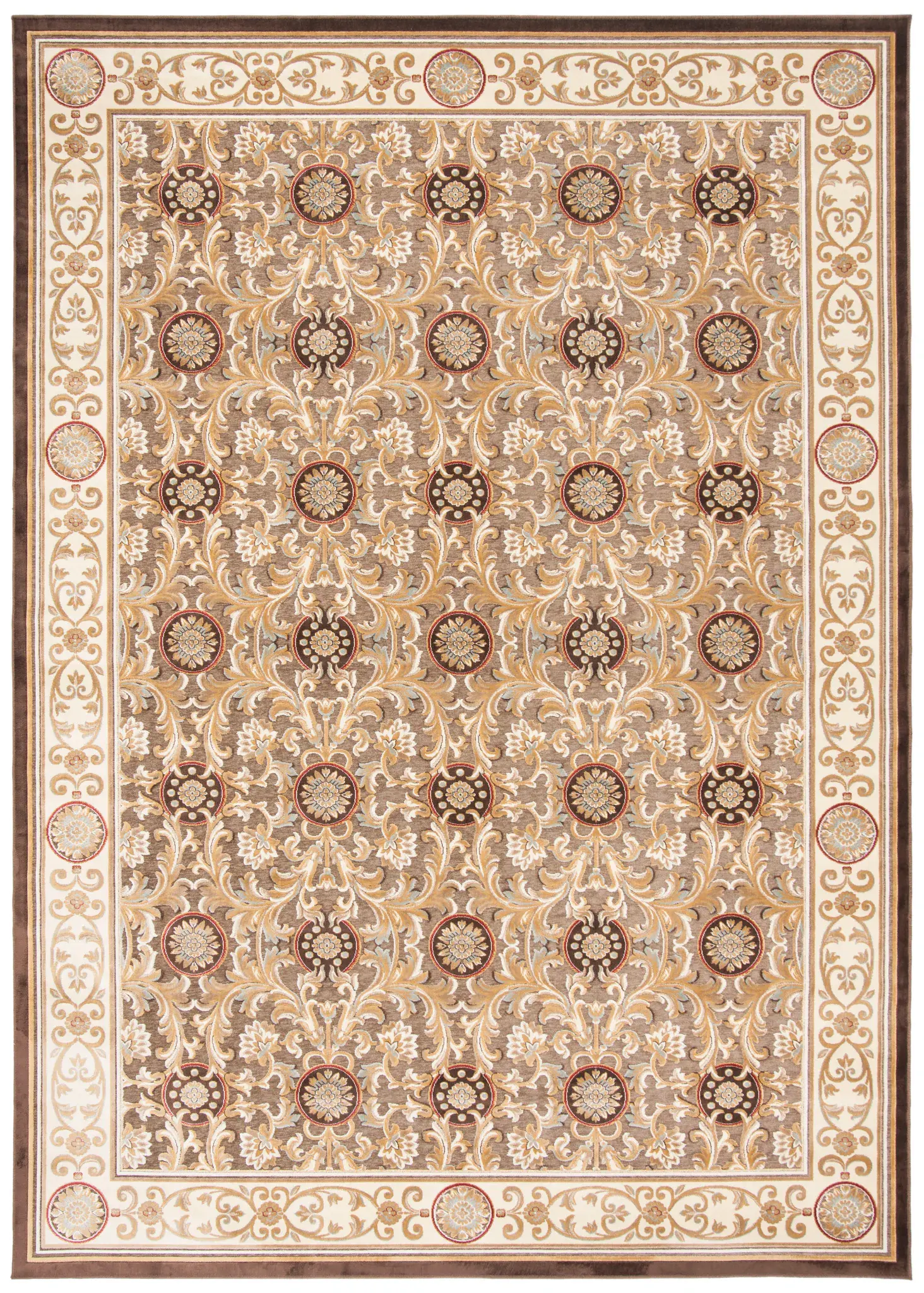 Paradise Bordered Floral Vine Rug