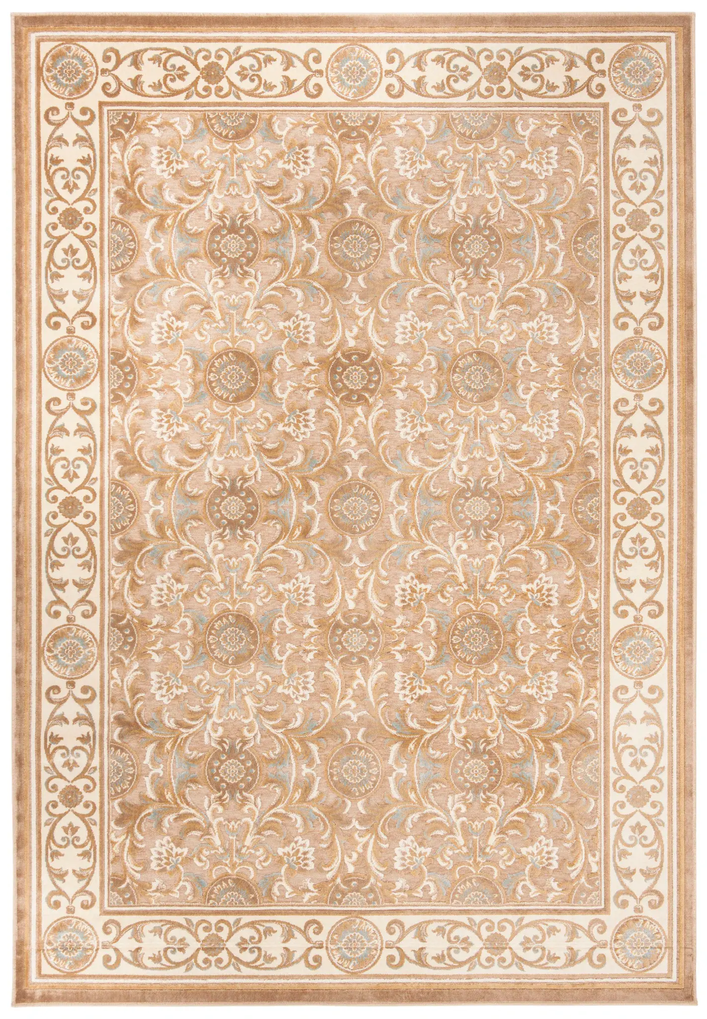 Paradise Bordered Floral Vine Rug