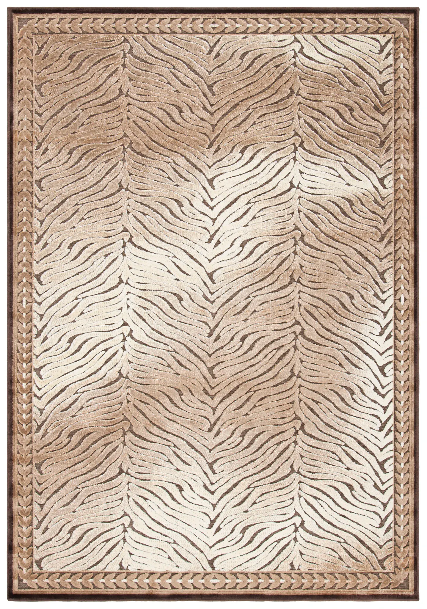 Paradise Zebra Stripe Bordered Viscose Rug