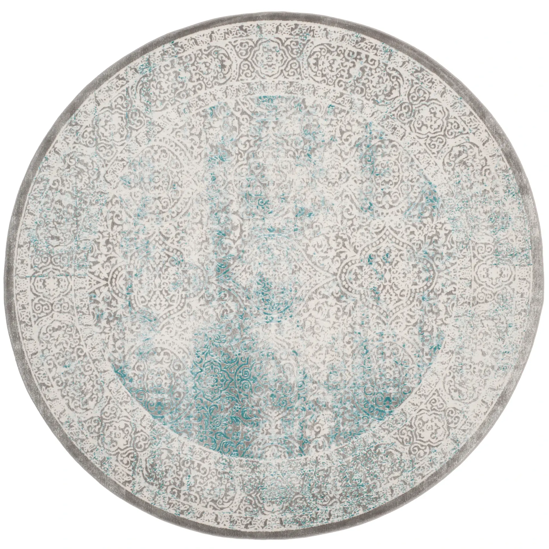 Passion Distressed Floral Bordered Rug