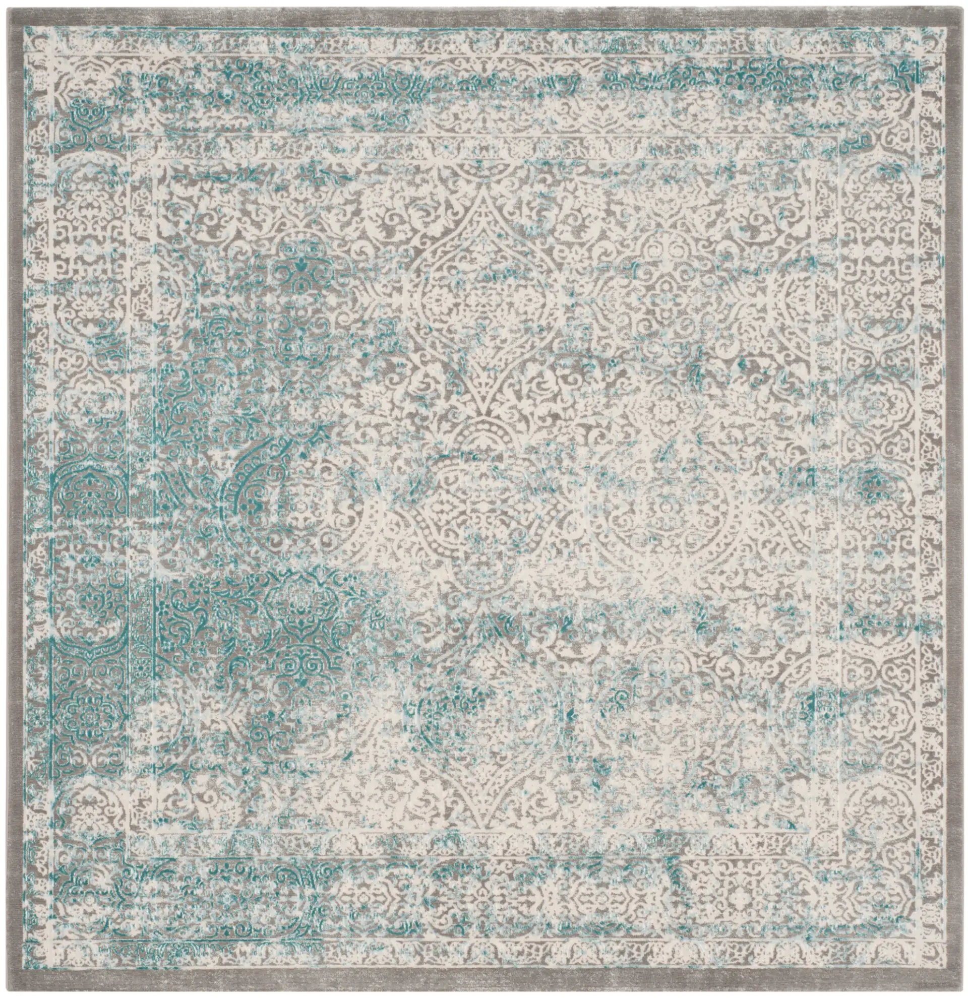 Passion Distressed Floral Bordered Rug