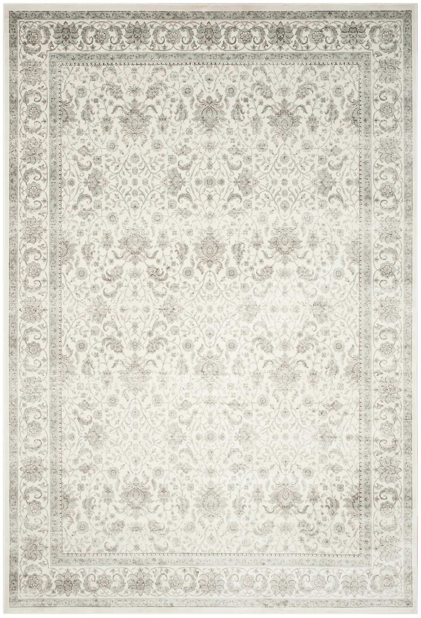 Persian Garden Framed Floral Viscose Rug