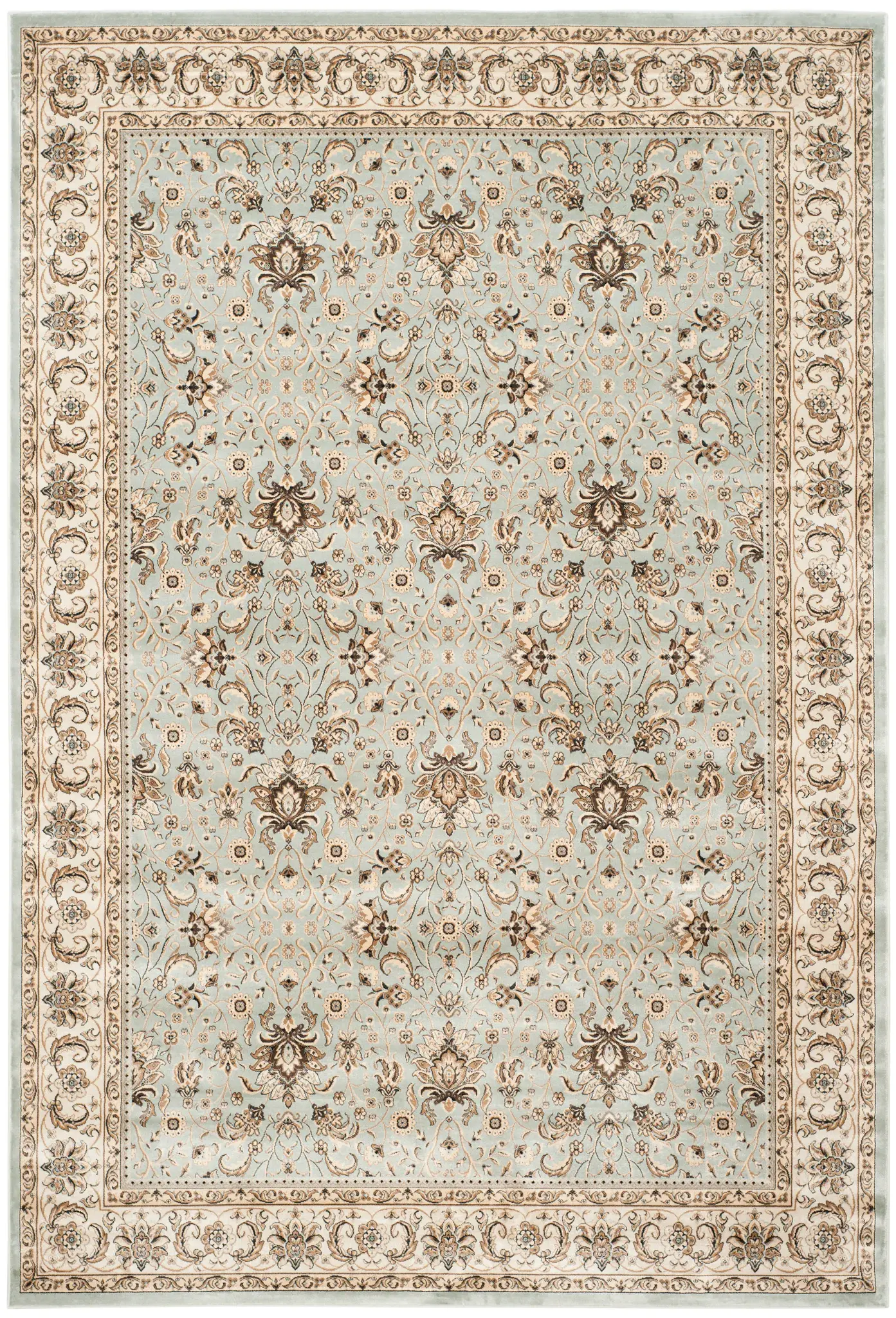 Persian Garden Framed Floral Viscose Rug