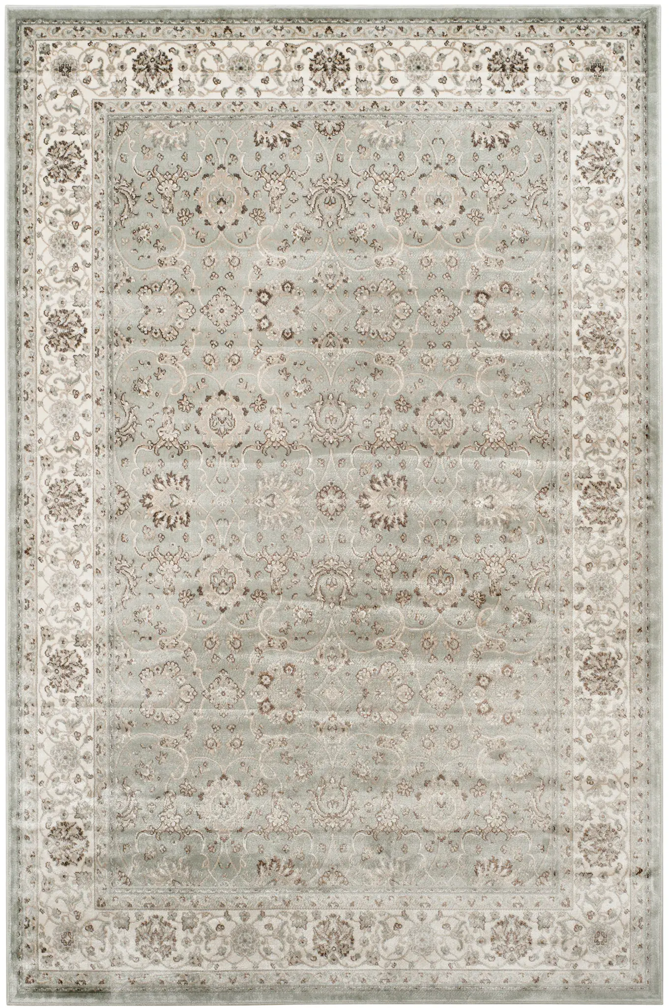Persian Garden Floral Bordered Viscose Rug