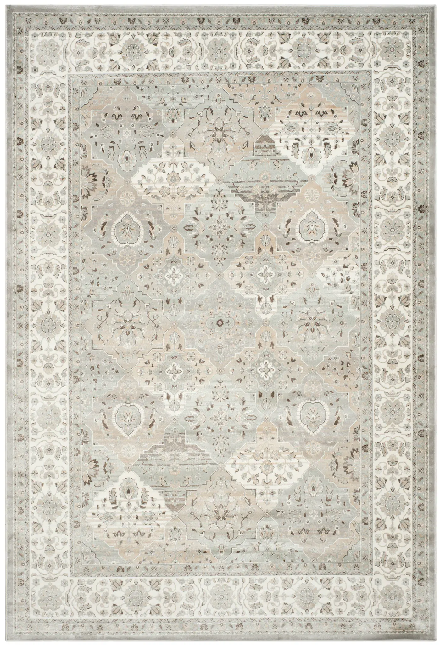 Persian Garden Paneled Floral Viscose Rug