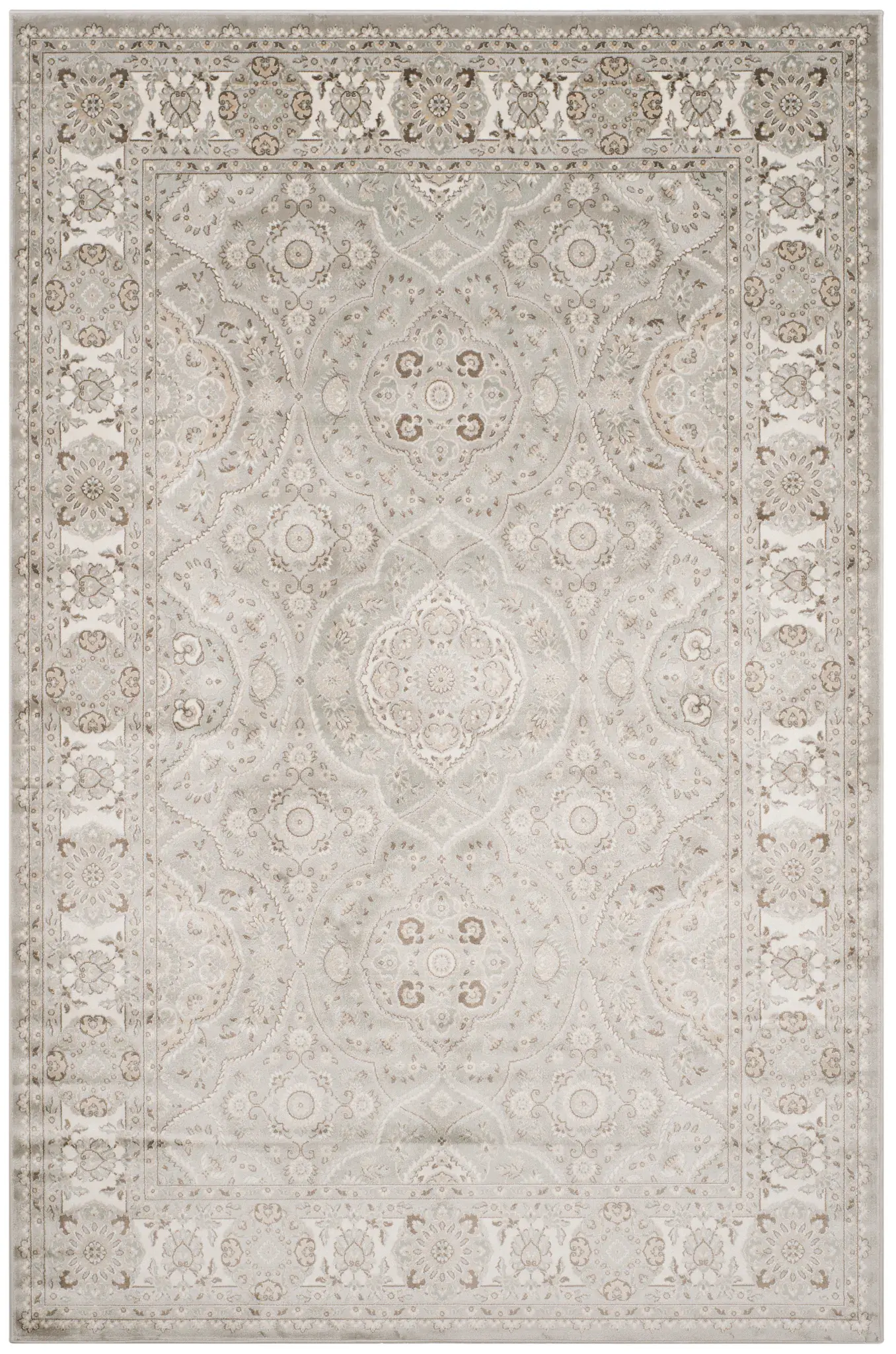 Persian Garden Bordered Medallion Viscose Rug