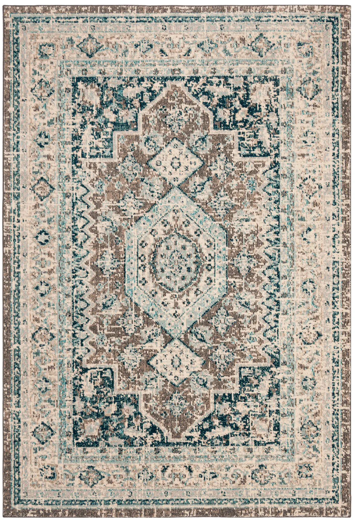 Phoenix Distressed Geometric Medallion Rug