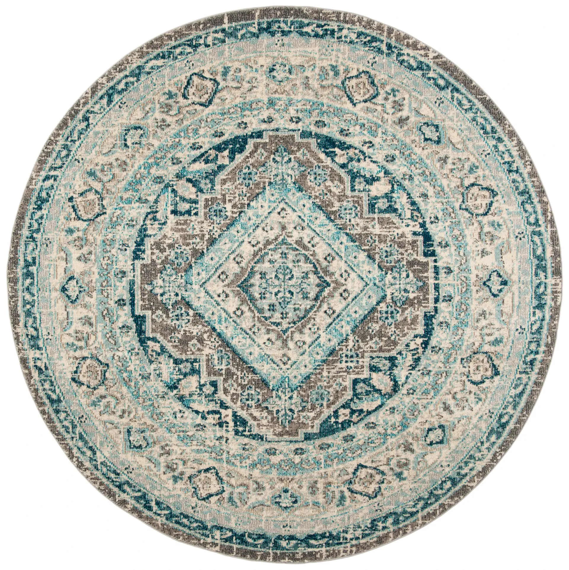 Phoenix Distressed Geometric Medallion Rug