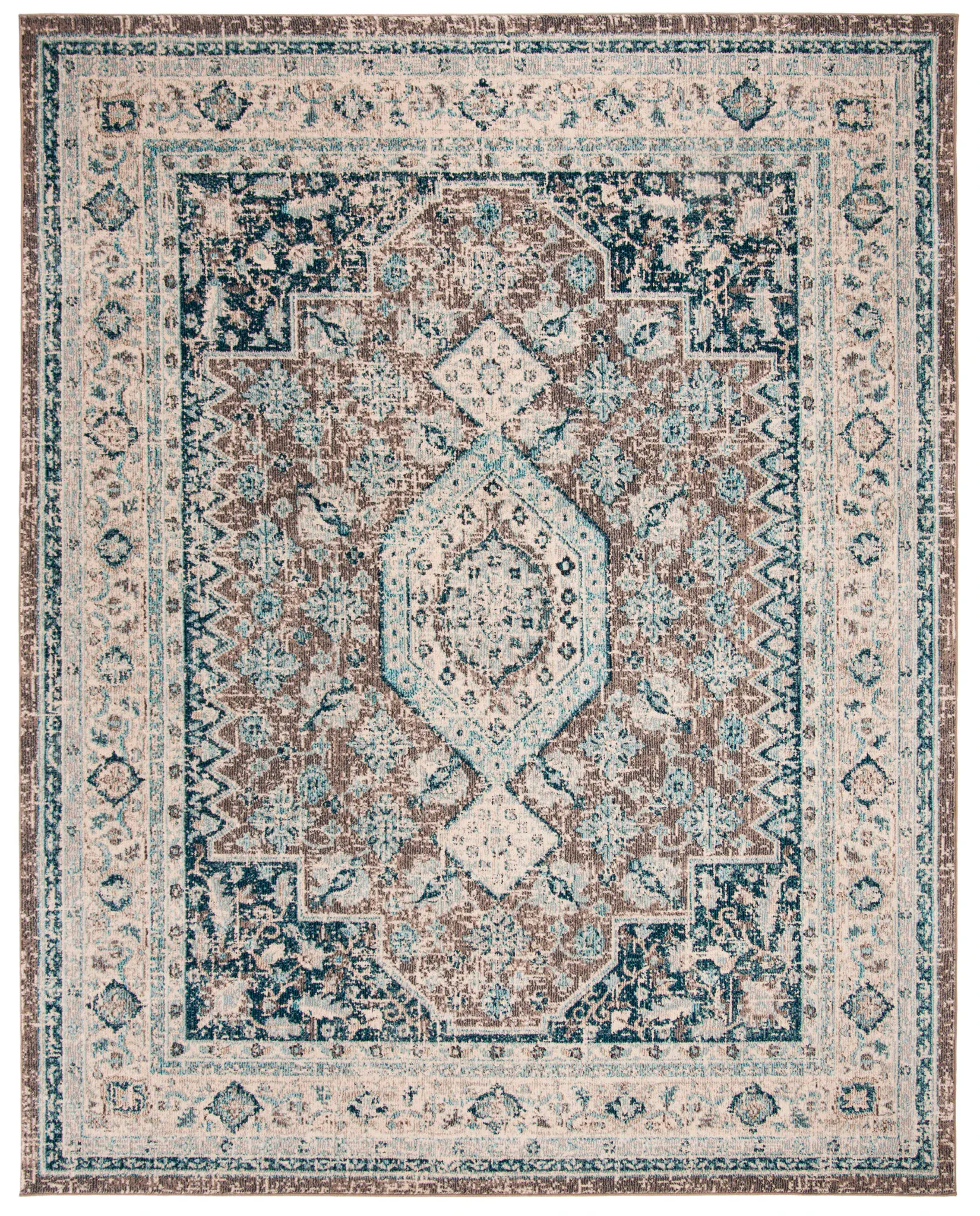 Phoenix Distressed Geometric Medallion Rug