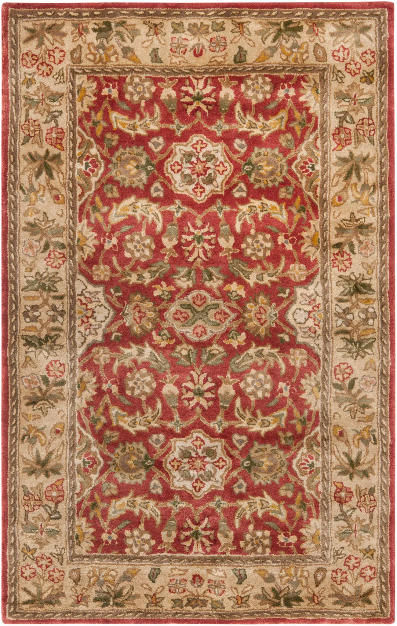 Persian Legend Floral Bordered Round Wool Rug
