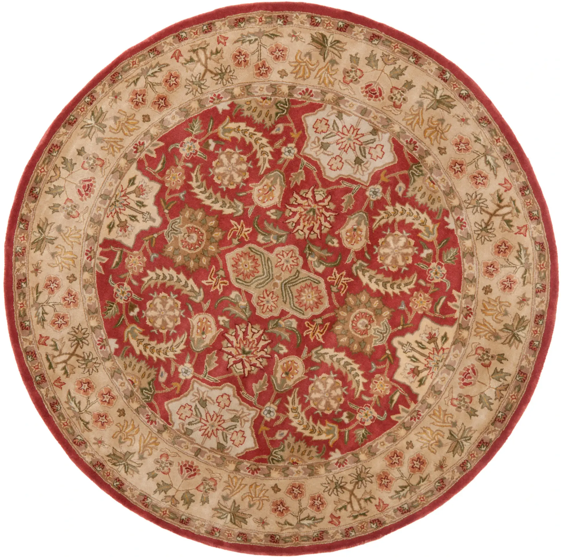 Persian Legend Floral Bordered Round Wool Rug