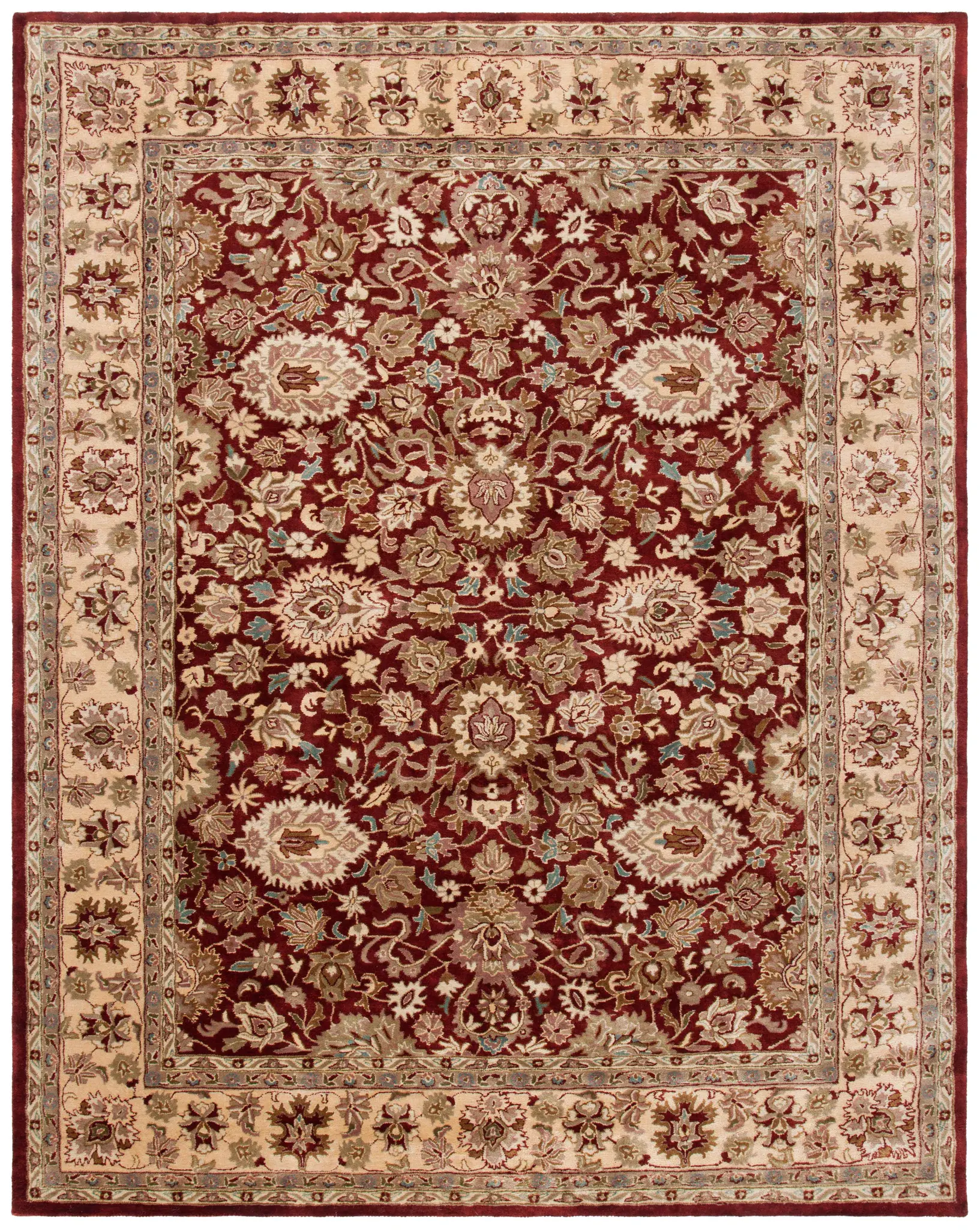 Persian Legend Floral Bordered Oval Wool Rug