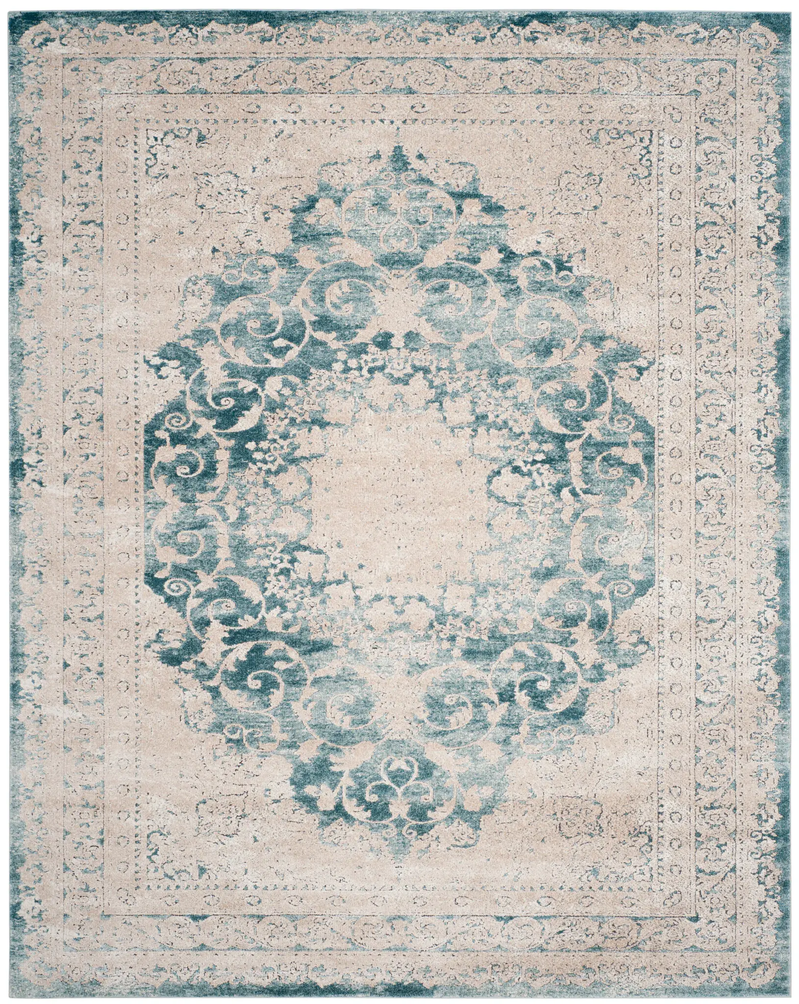 Palermo Distressed Medallion Viscose Rug