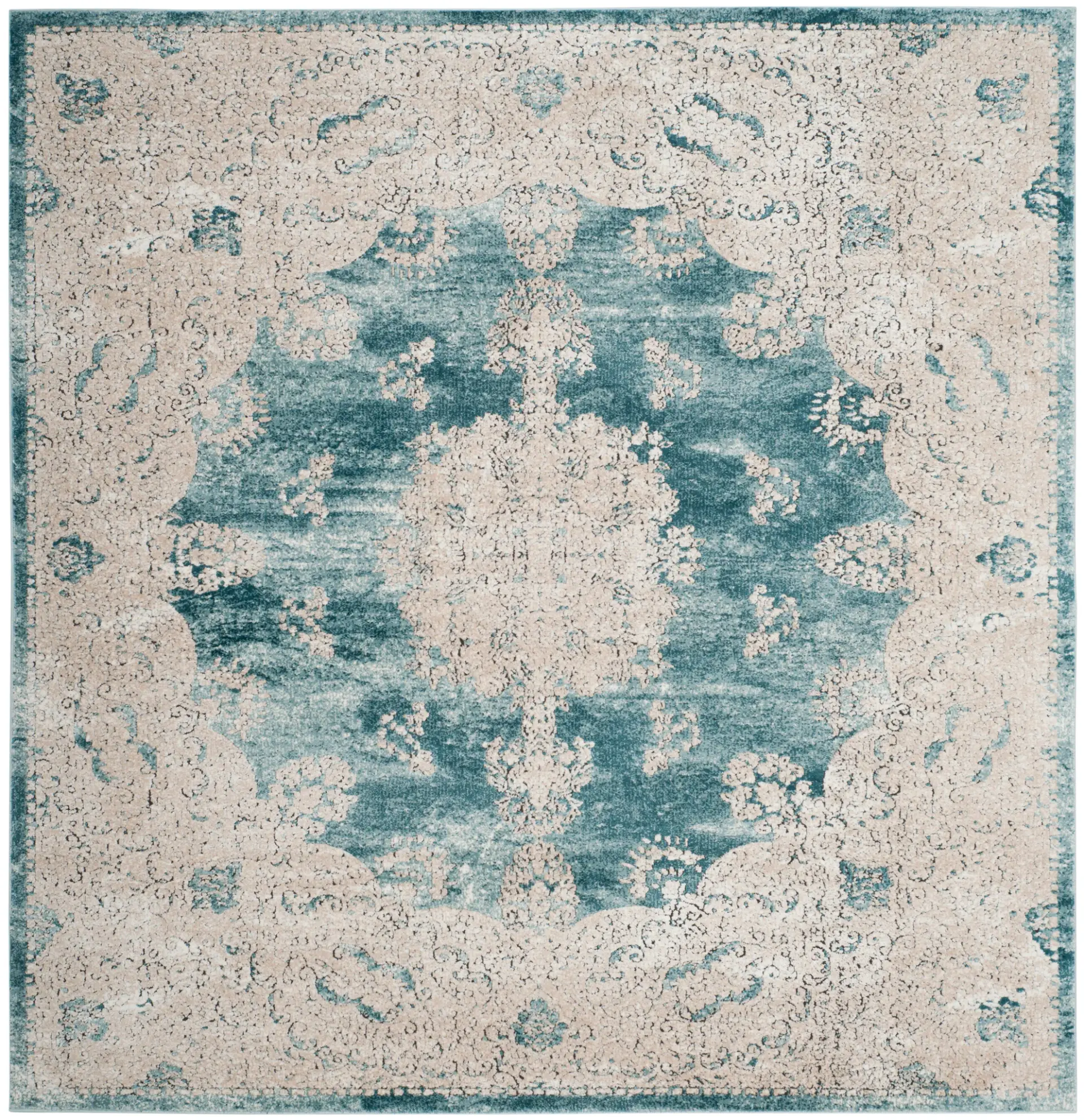 Palermo Distressed Damask Viscose Rug