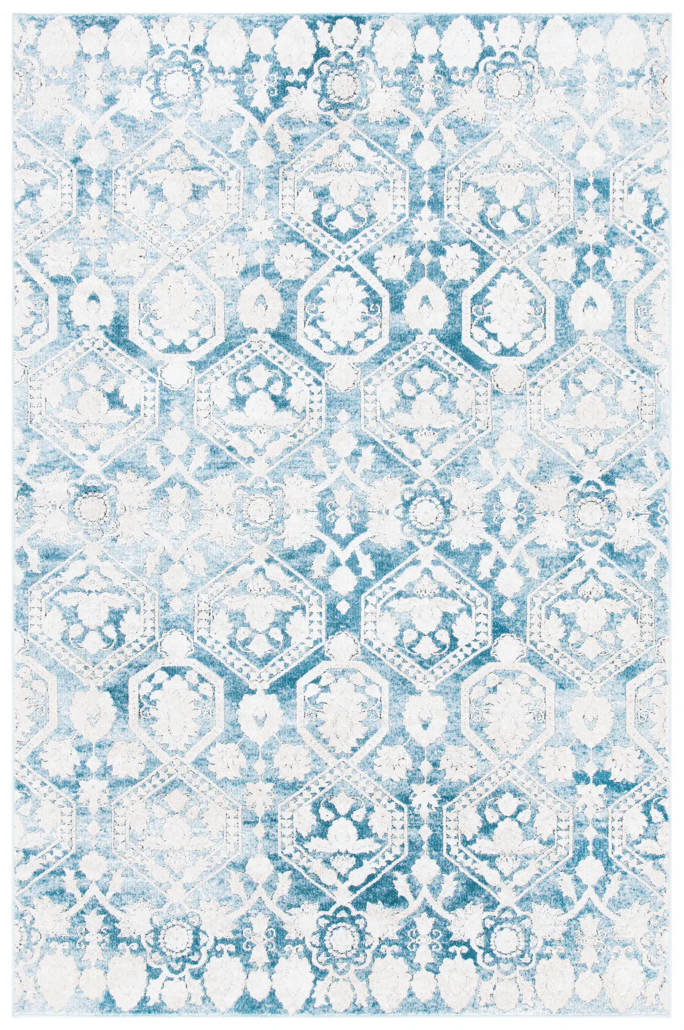 Palermo Hexagon Tile Viscose Rug