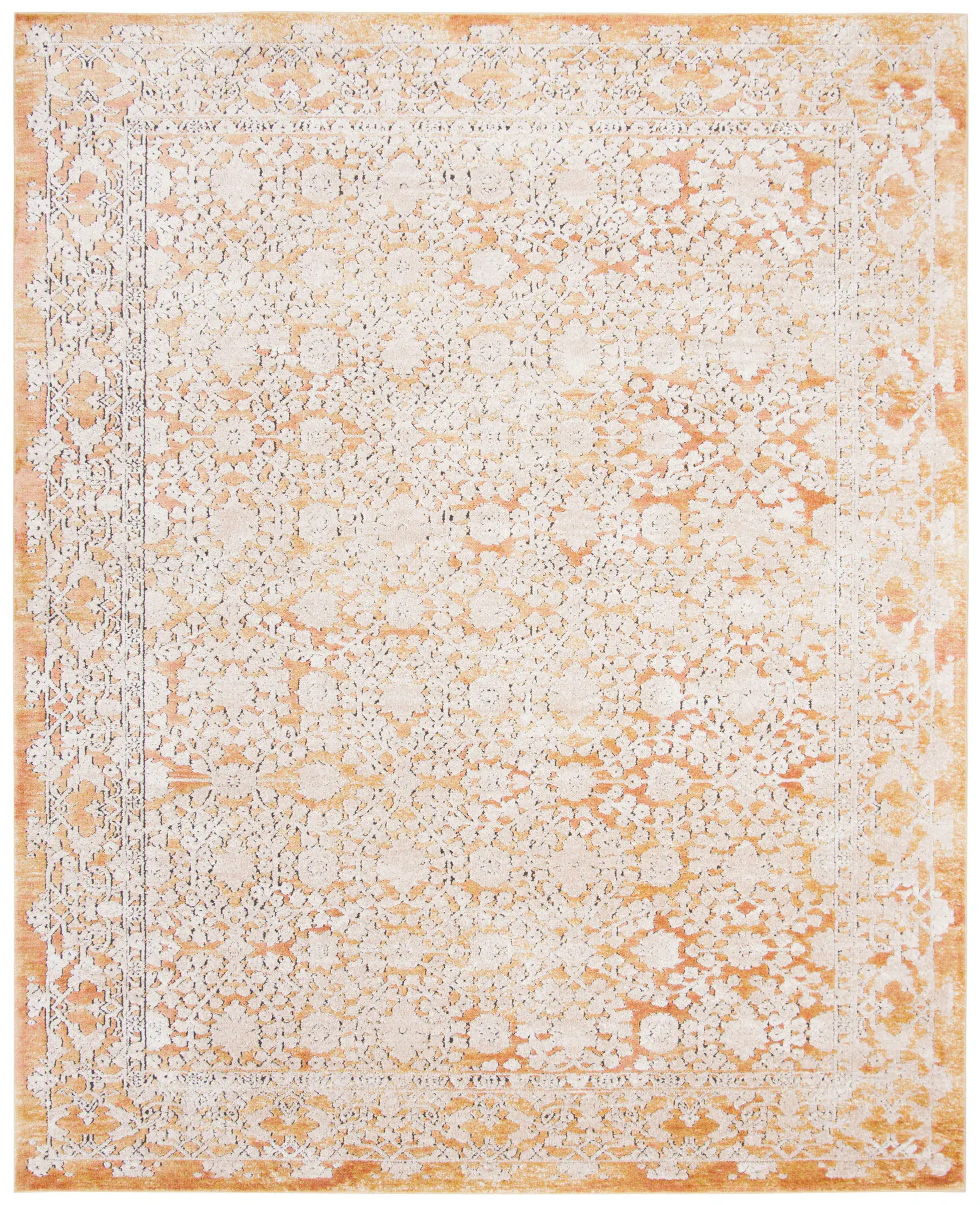 Palermo Faded Floral Border Viscose Rug
