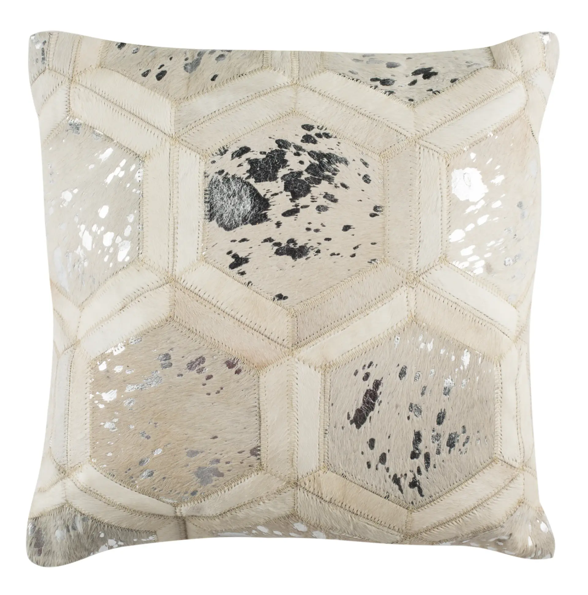 Maggie Metallic Cowhide Pillow