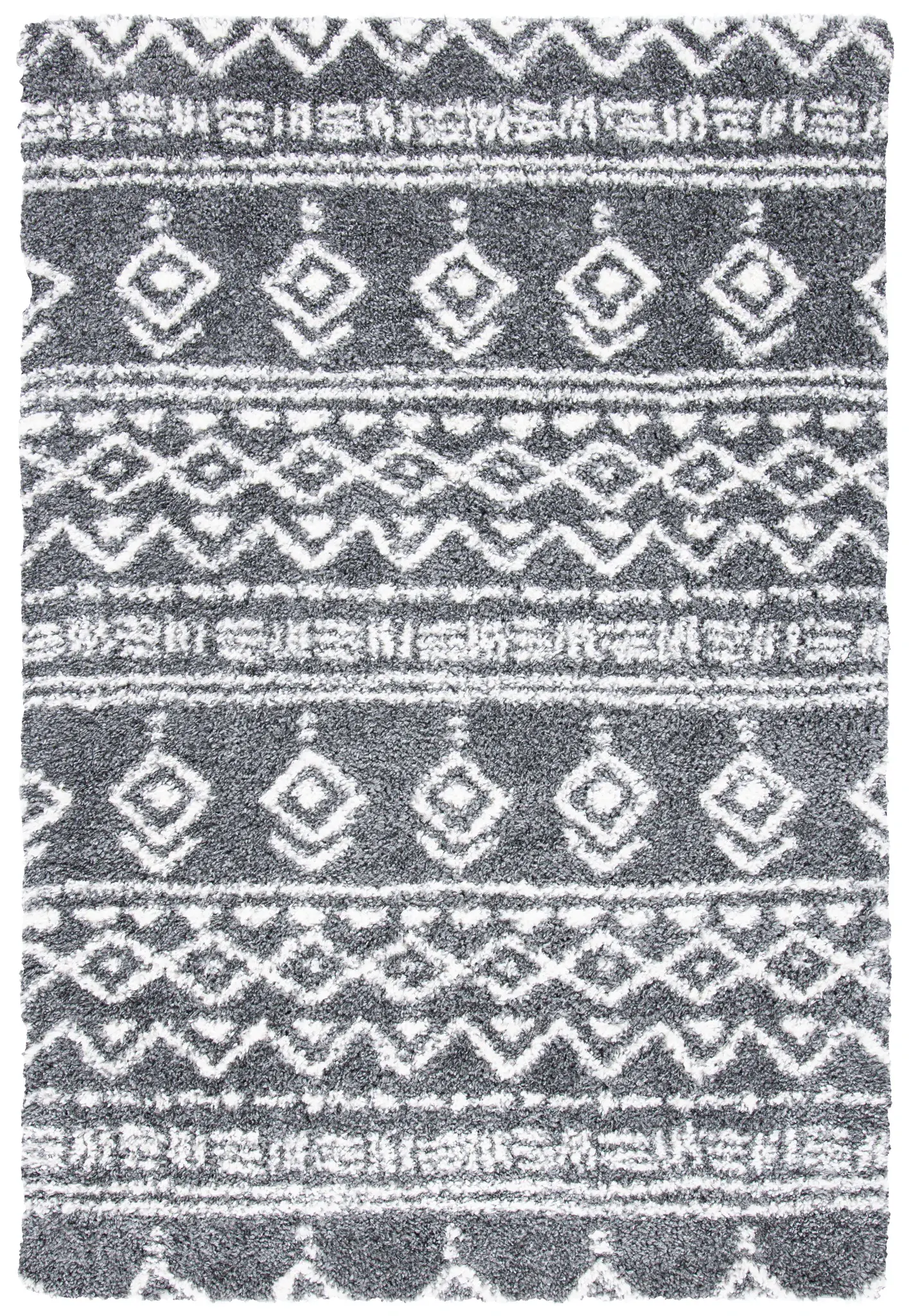 Parma Banded Diamond Shag Rug