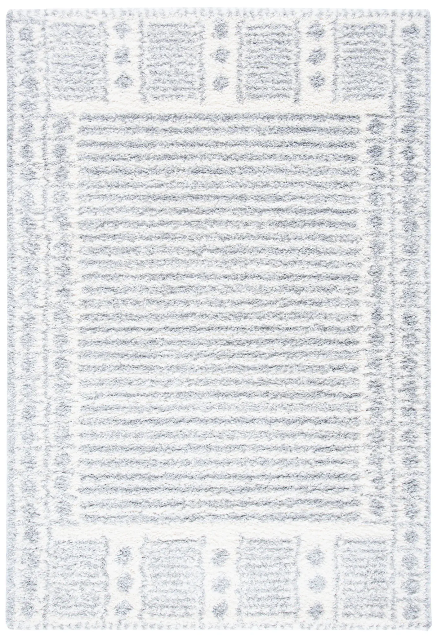 Parma Striped Border Shag Rug