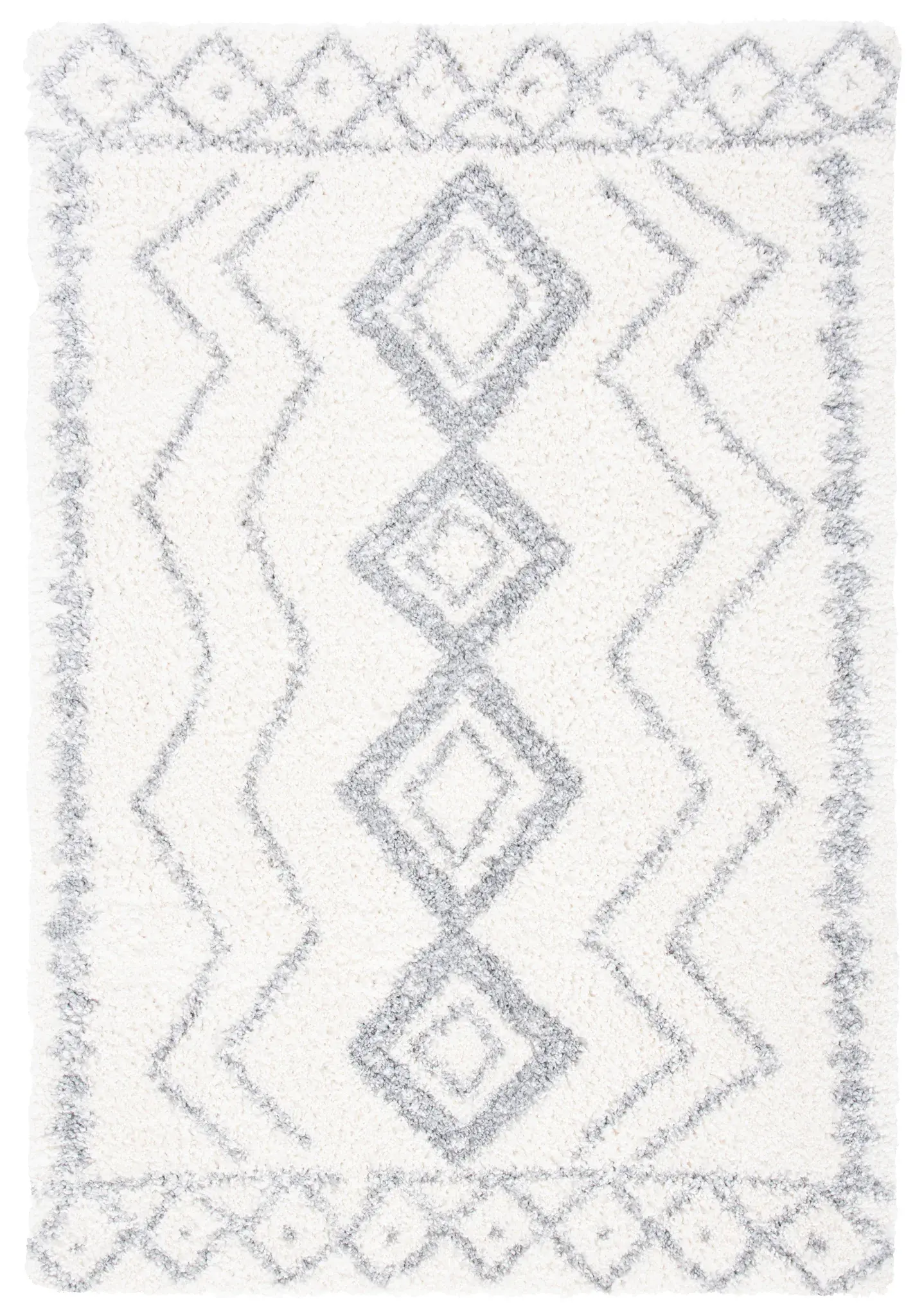 Parma Diamond Border Shag Rug