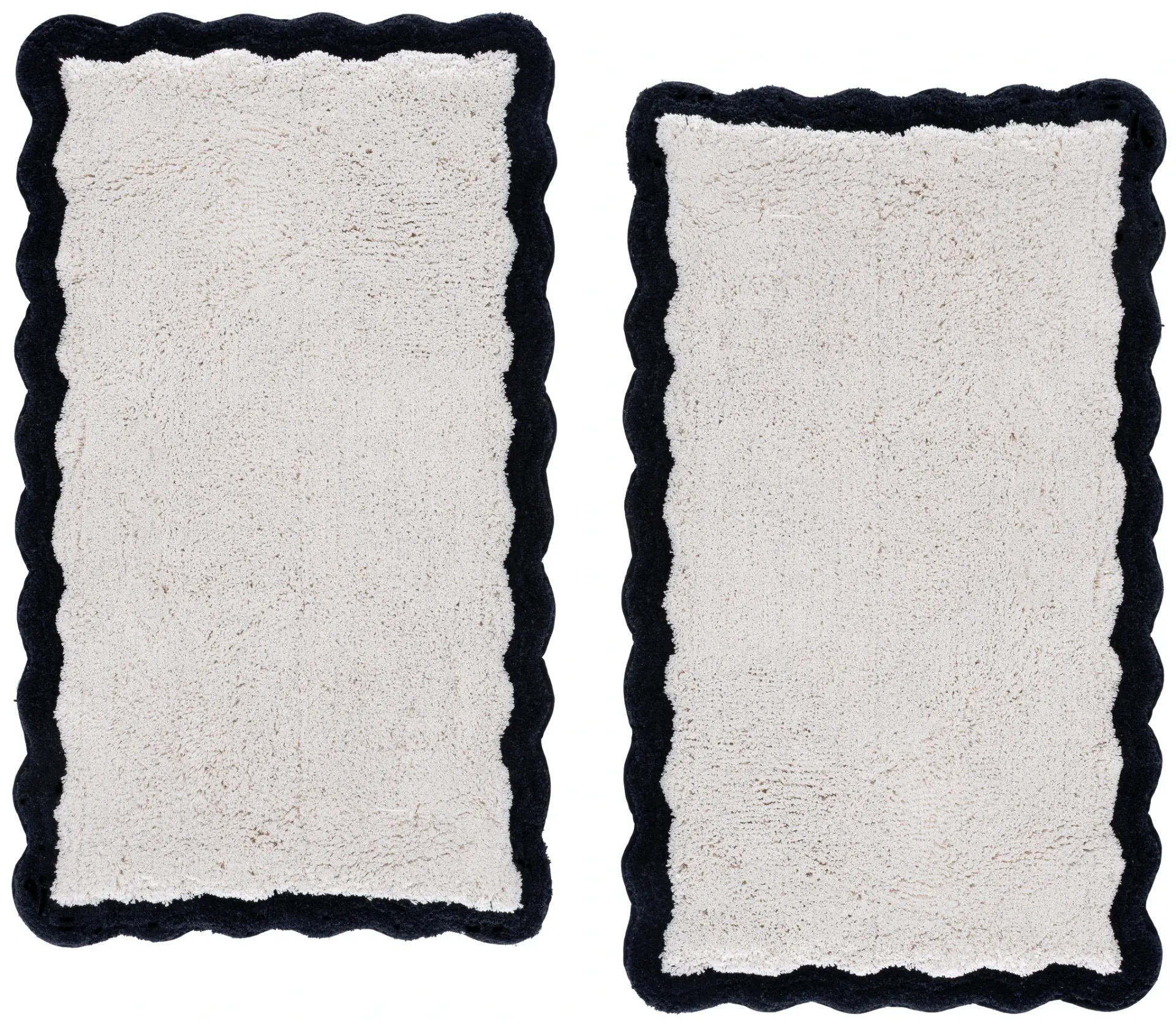 Ziggy Scalloped Border Bath Mat (Set of 2)
