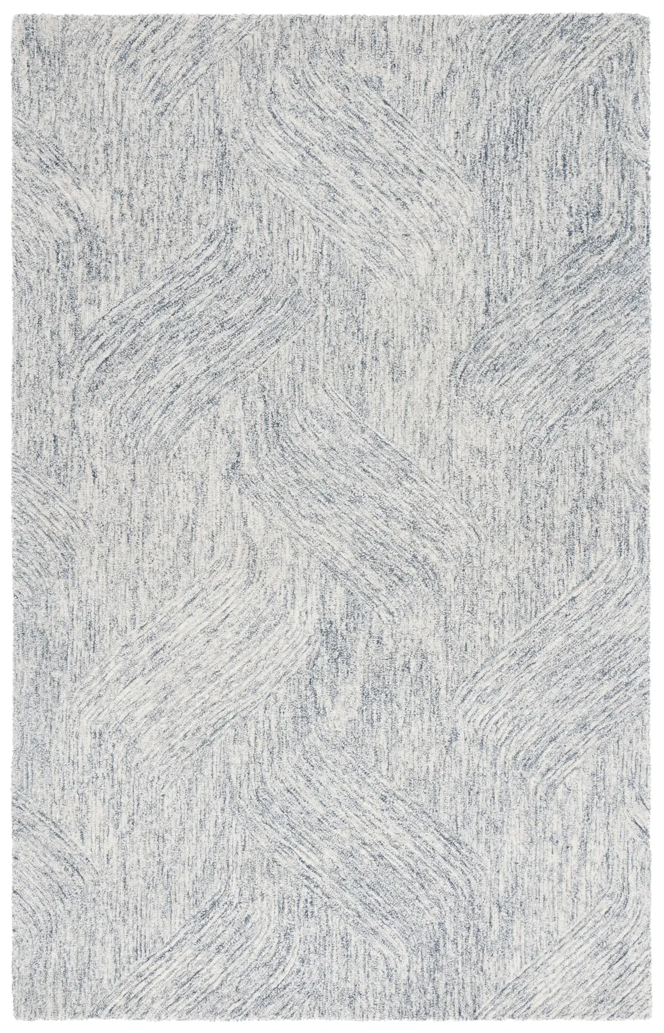 Pine Ribbed Herringbone Hand-Tufted Wool Rug