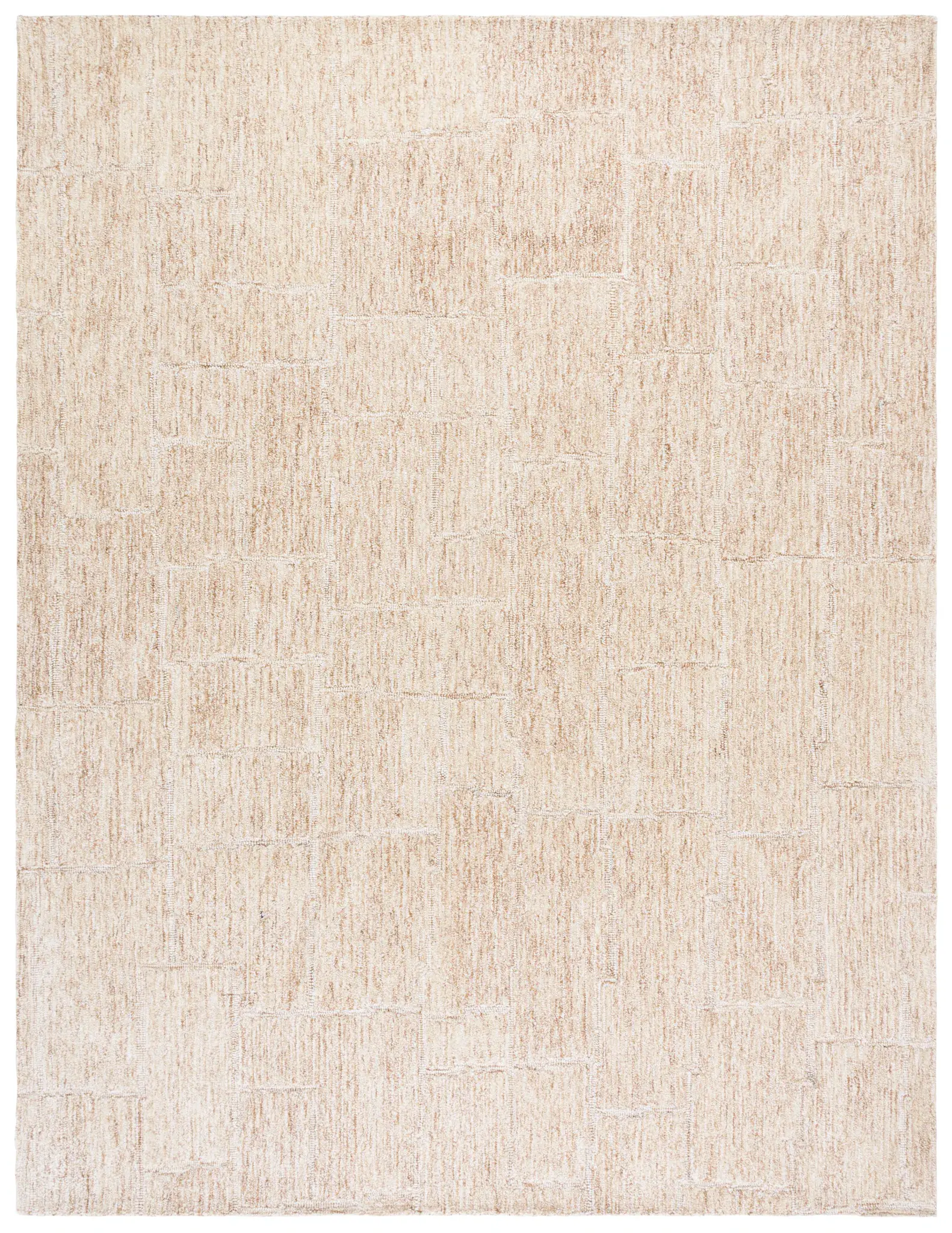 Pine Textured Block Hand-Tufted Wool Rug