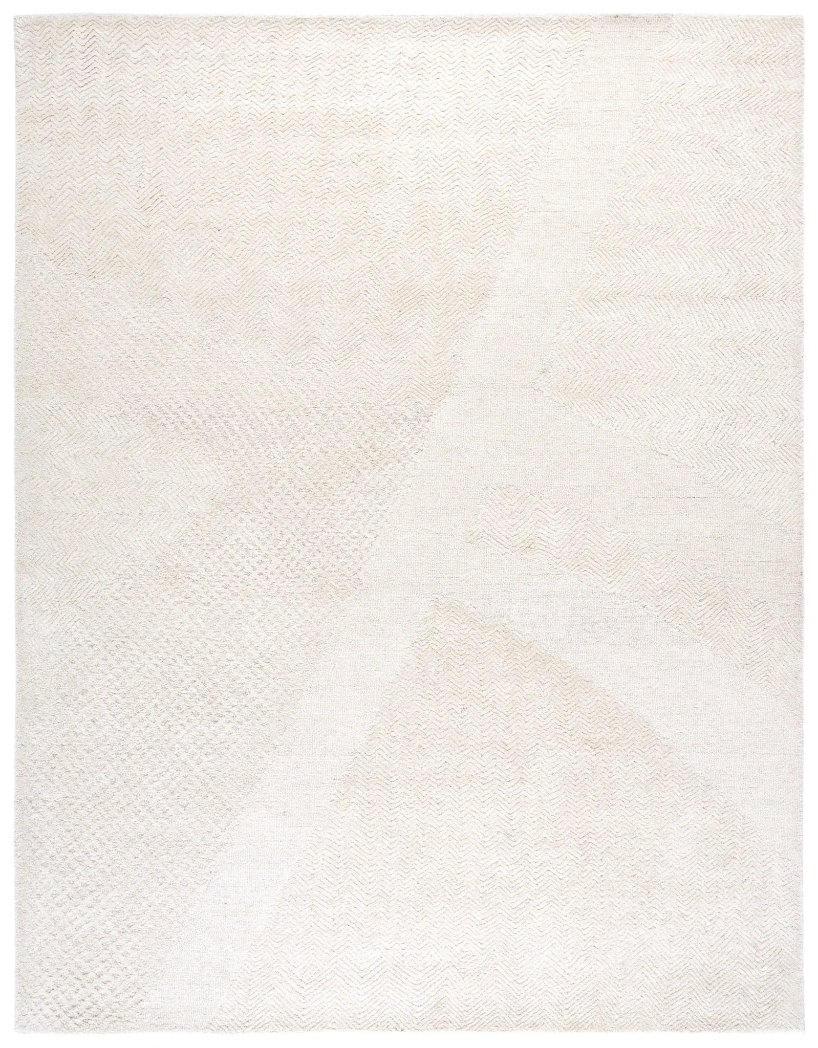 Pine Chevron Block Hand-Tufted Wool Rug