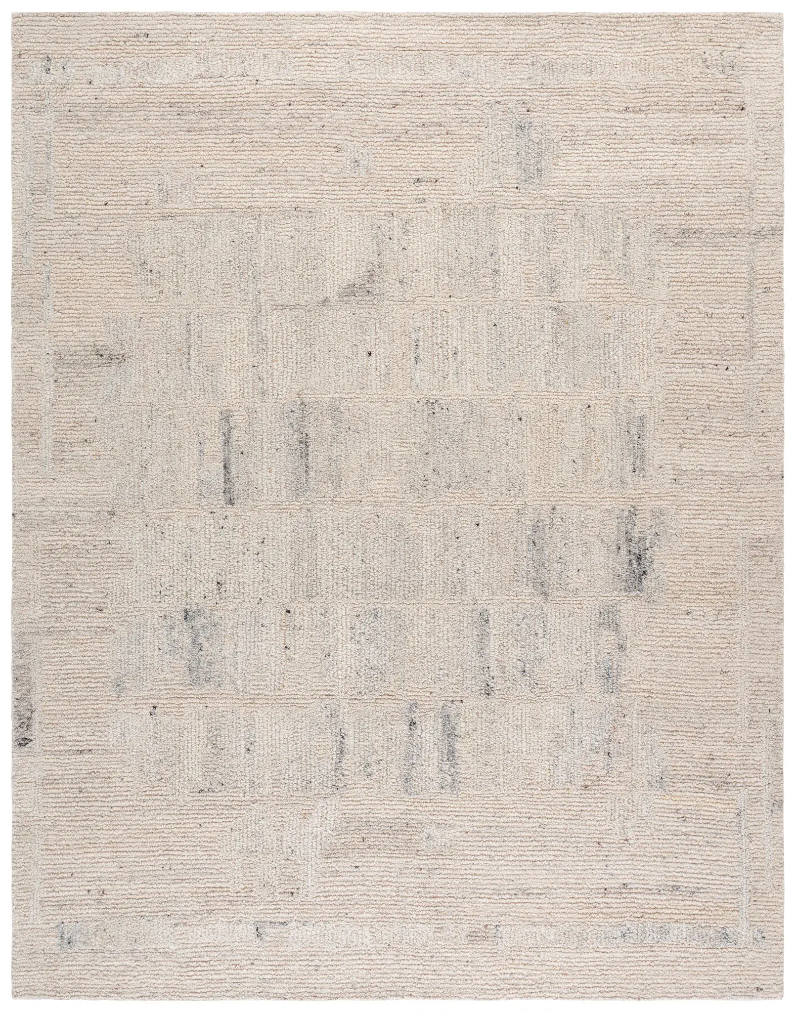 Pine Ribbed Block Hand-Tufted Wool Rug