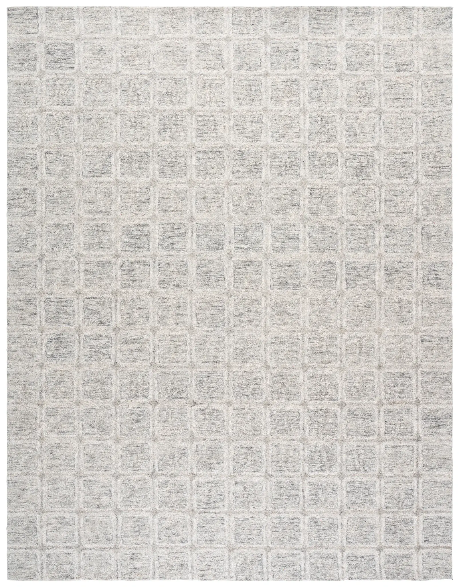 Pine Waffle Grid Hand-Tufted Wool Rug