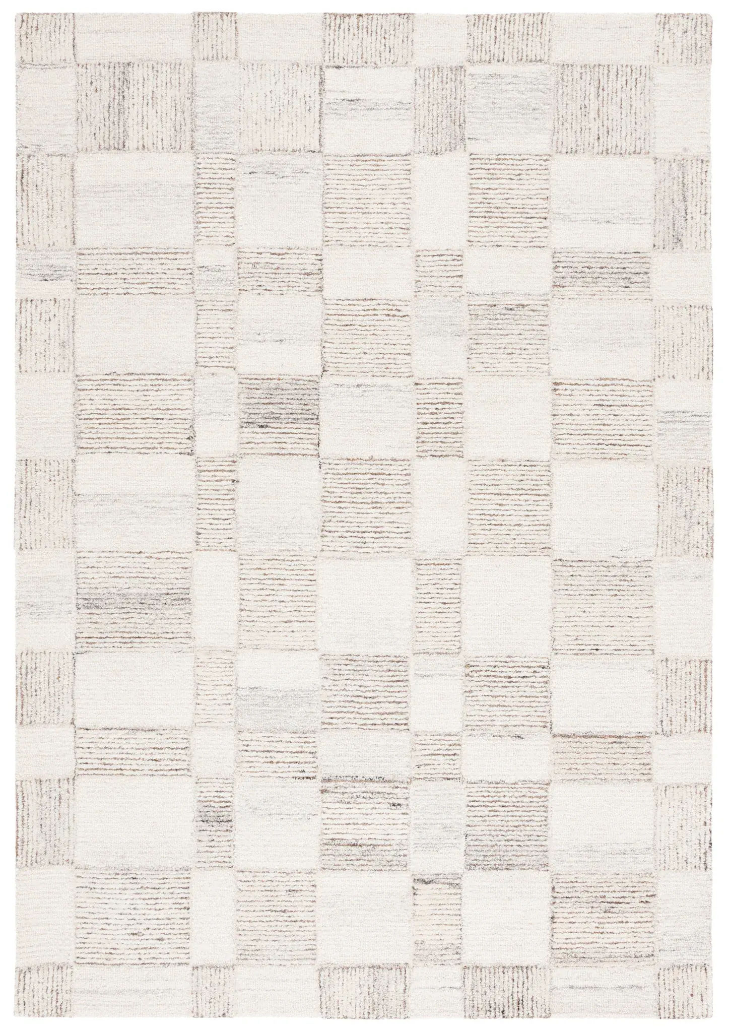 Pine Checkerboard Hand-Tufted Wool Rug