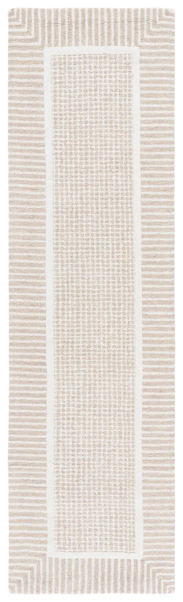 Pine Grid Border Hand-Tufted Wool Rug