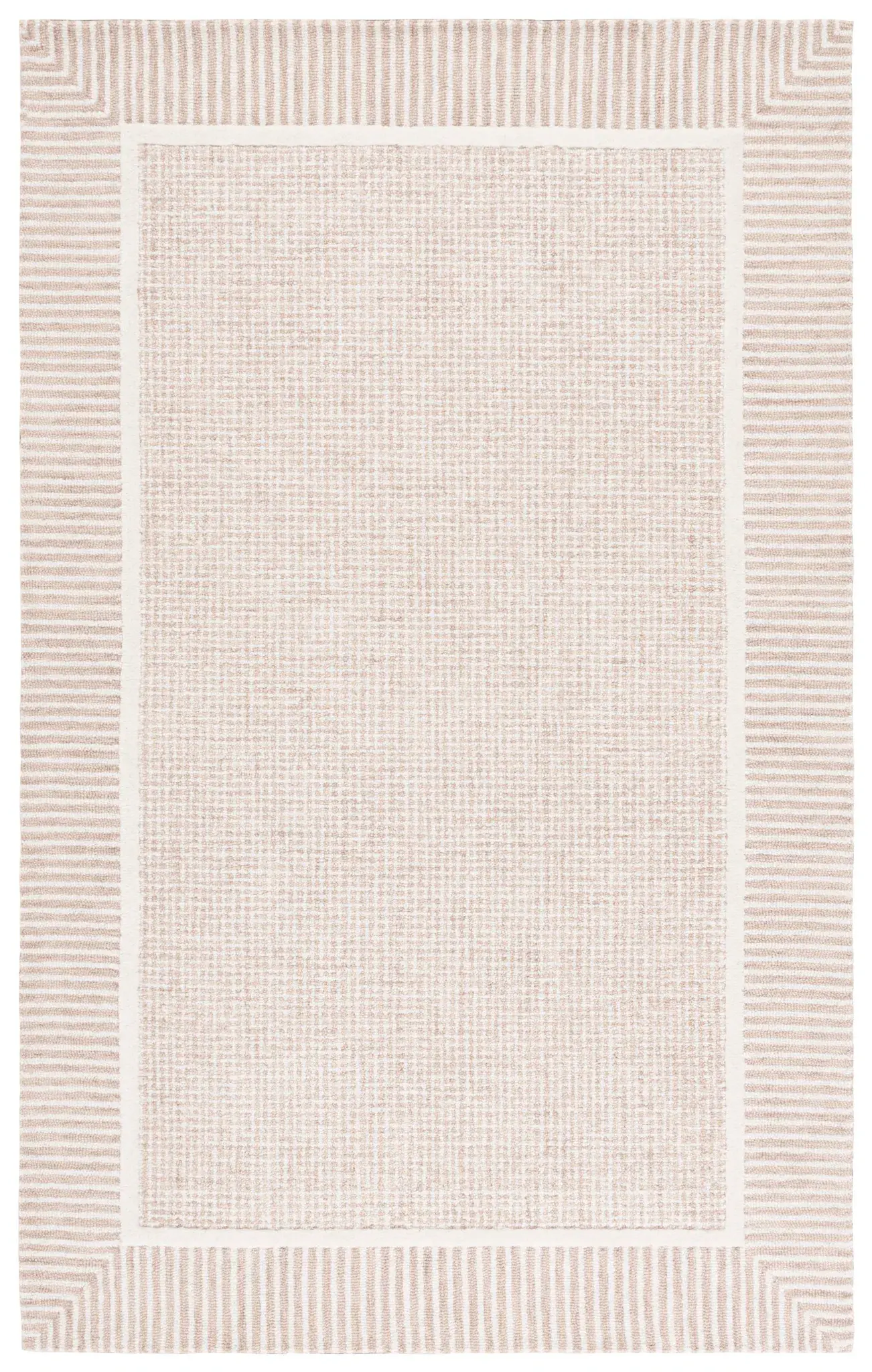 Pine Grid Border Hand-Tufted Wool Rug