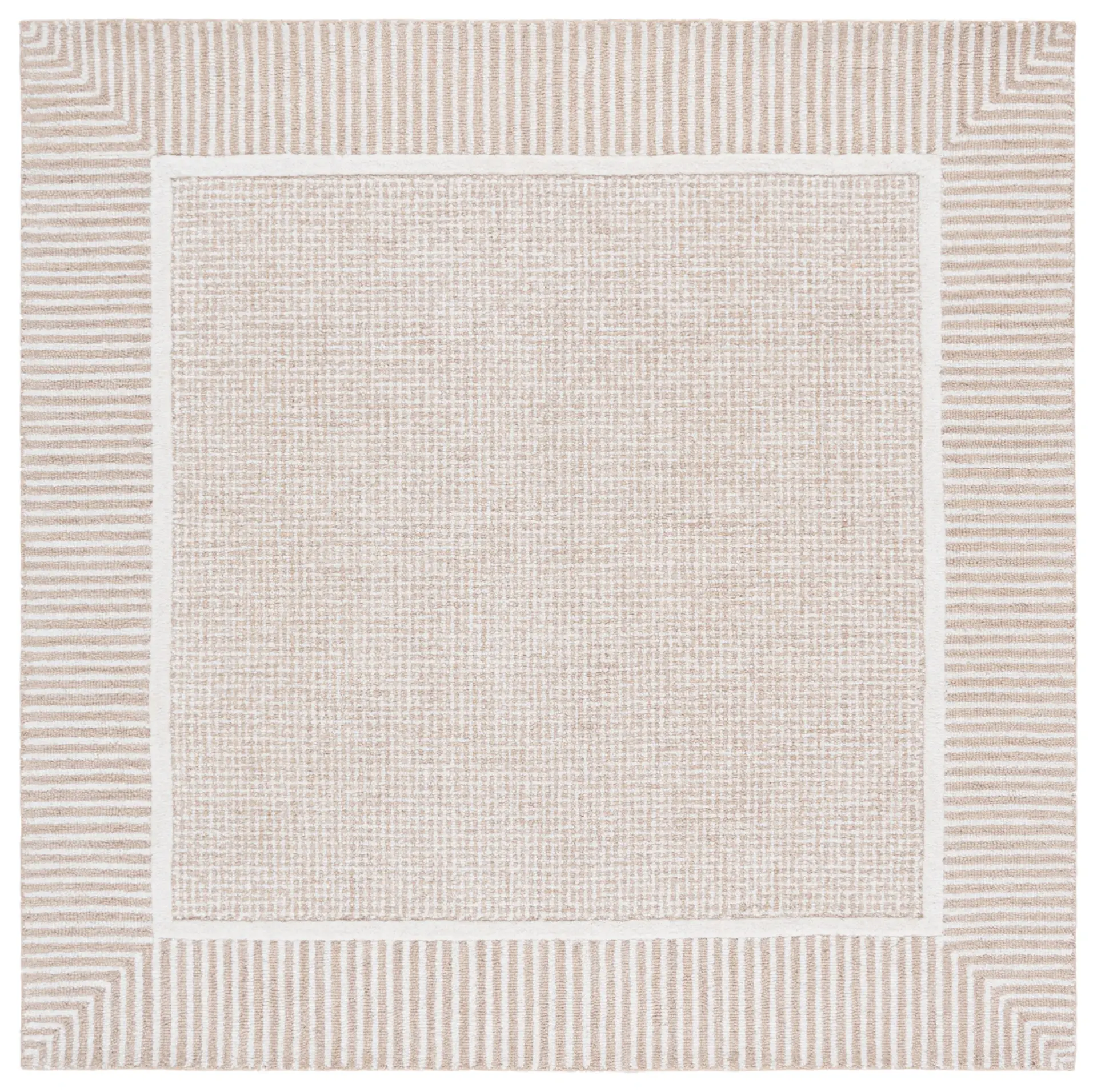 Pine Grid Border Hand-Tufted Wool Rug