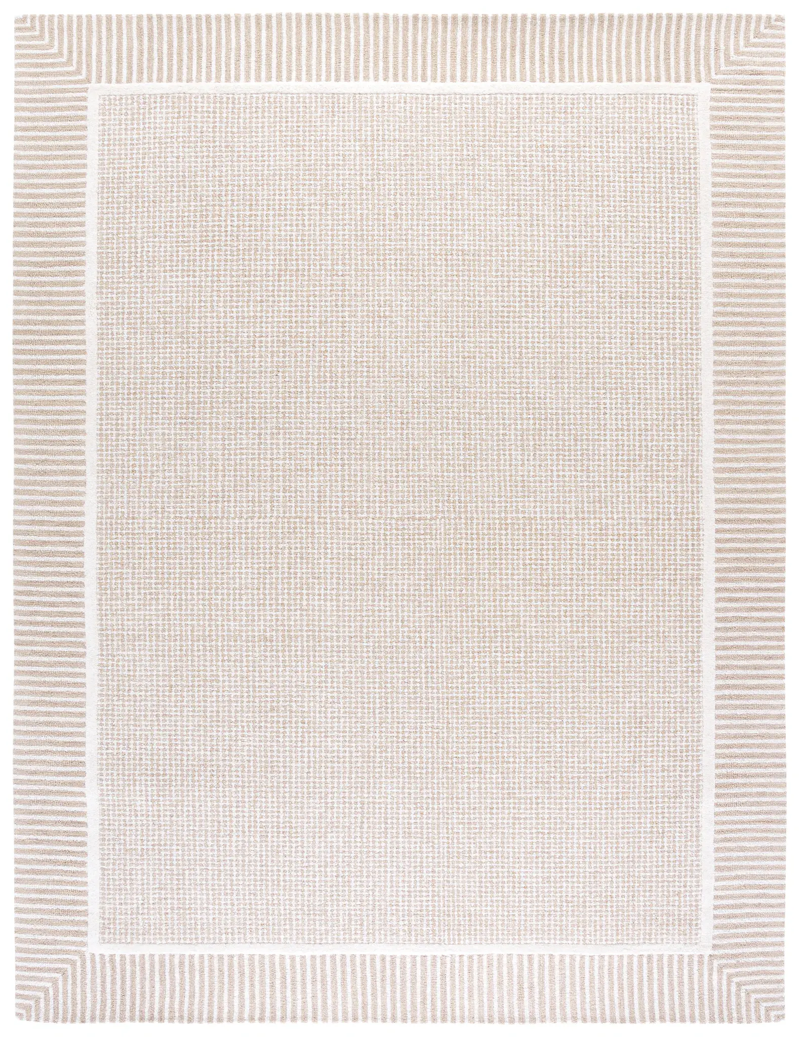 Pine Grid Border Hand-Tufted Wool Rug