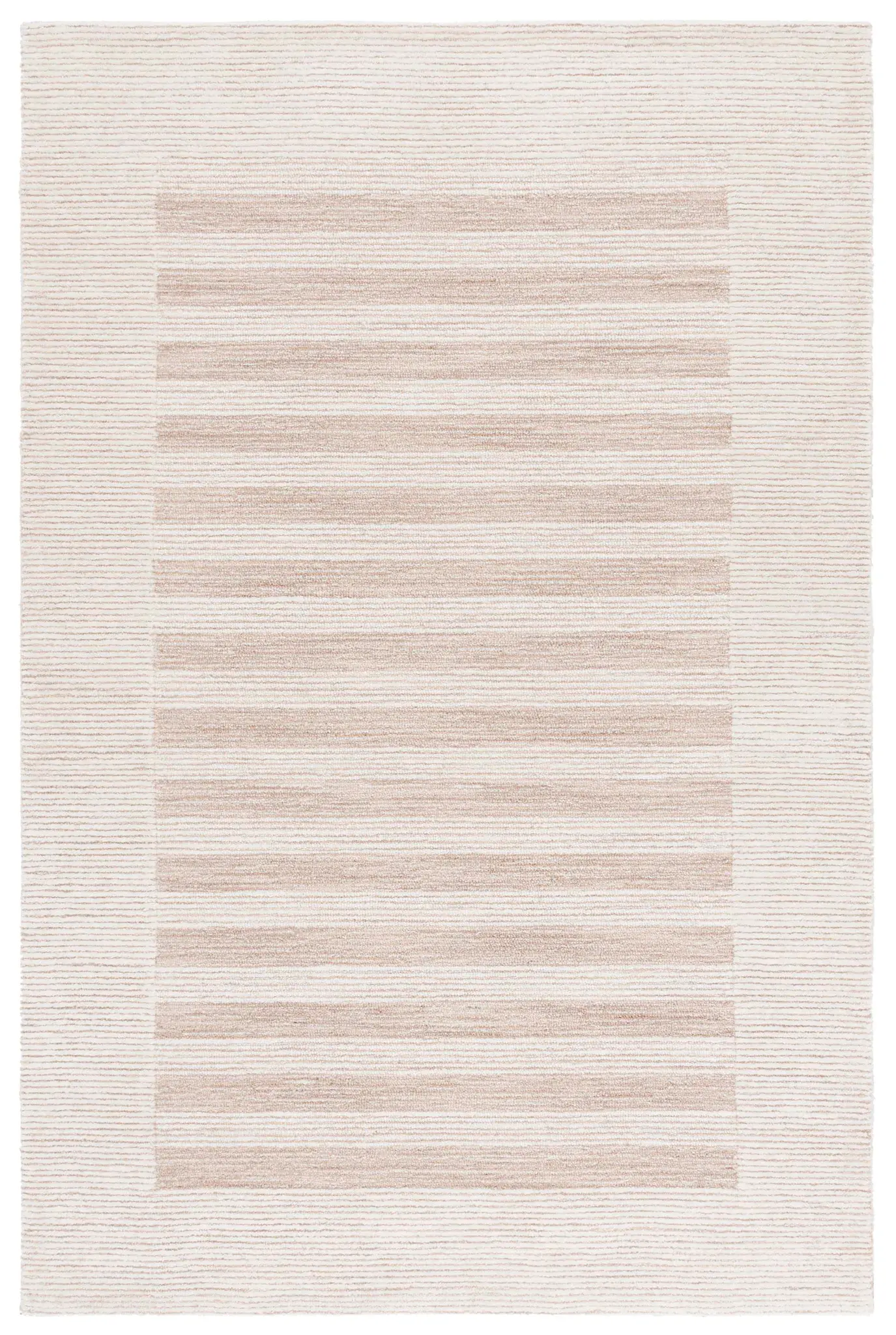 Pine Bordered Stripe Hand-Tufted Wool Rug