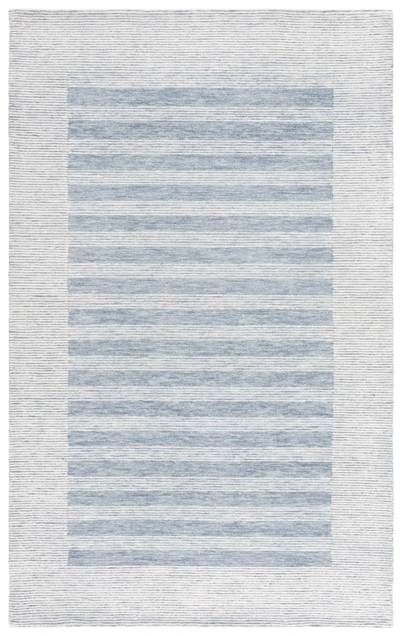Pine Bordered Stripe Hand-Tufted Wool Rug