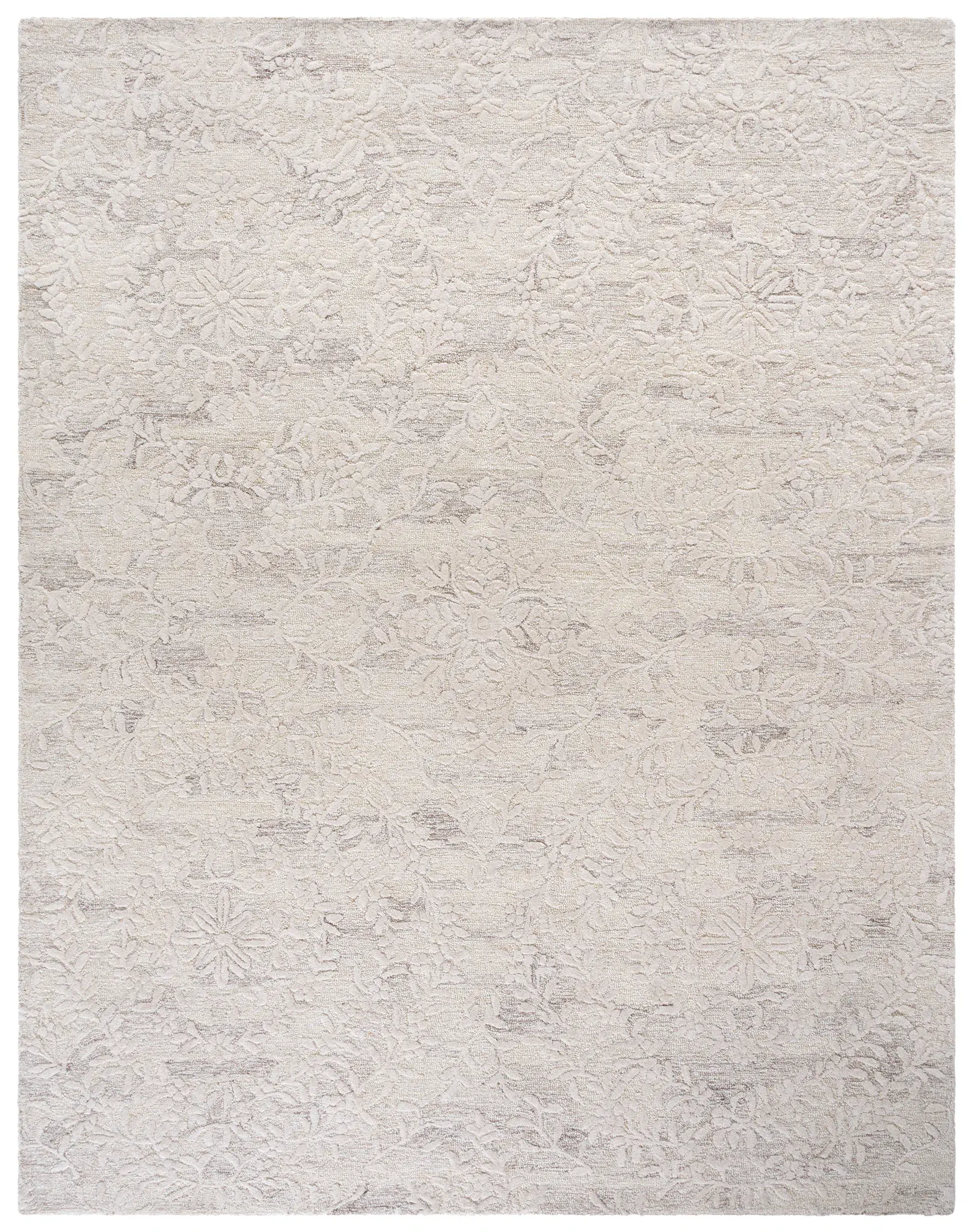 Pine Floral Medallion Hand-Tufted Wool Rug