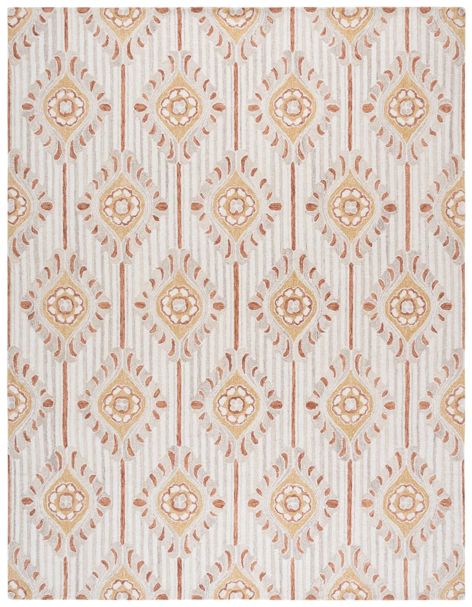 Pine Striped Medallion Hand-Tufted Wool Rug